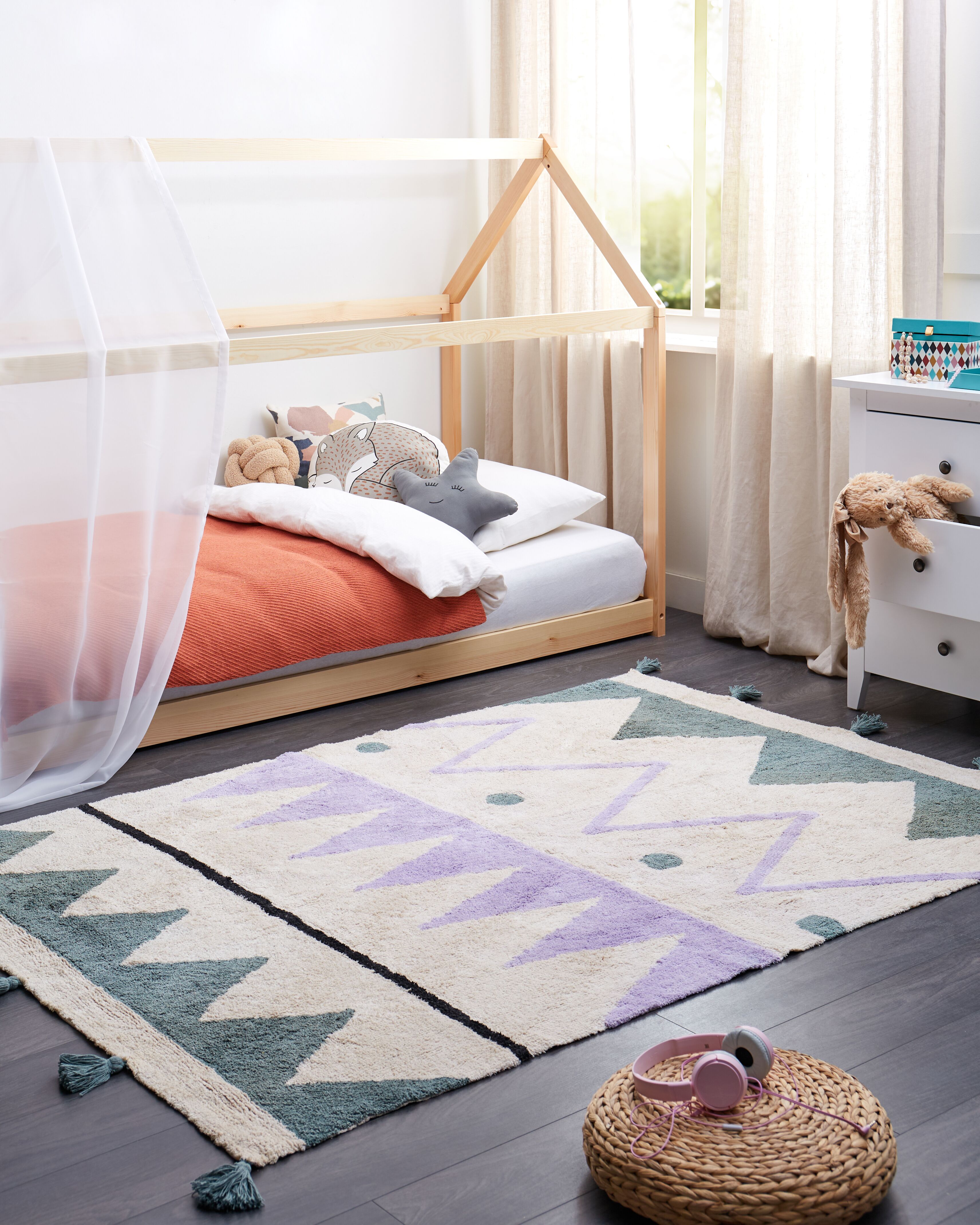 Kids Rug ALAKOL Multicolour 140 x 200 cm Cotton