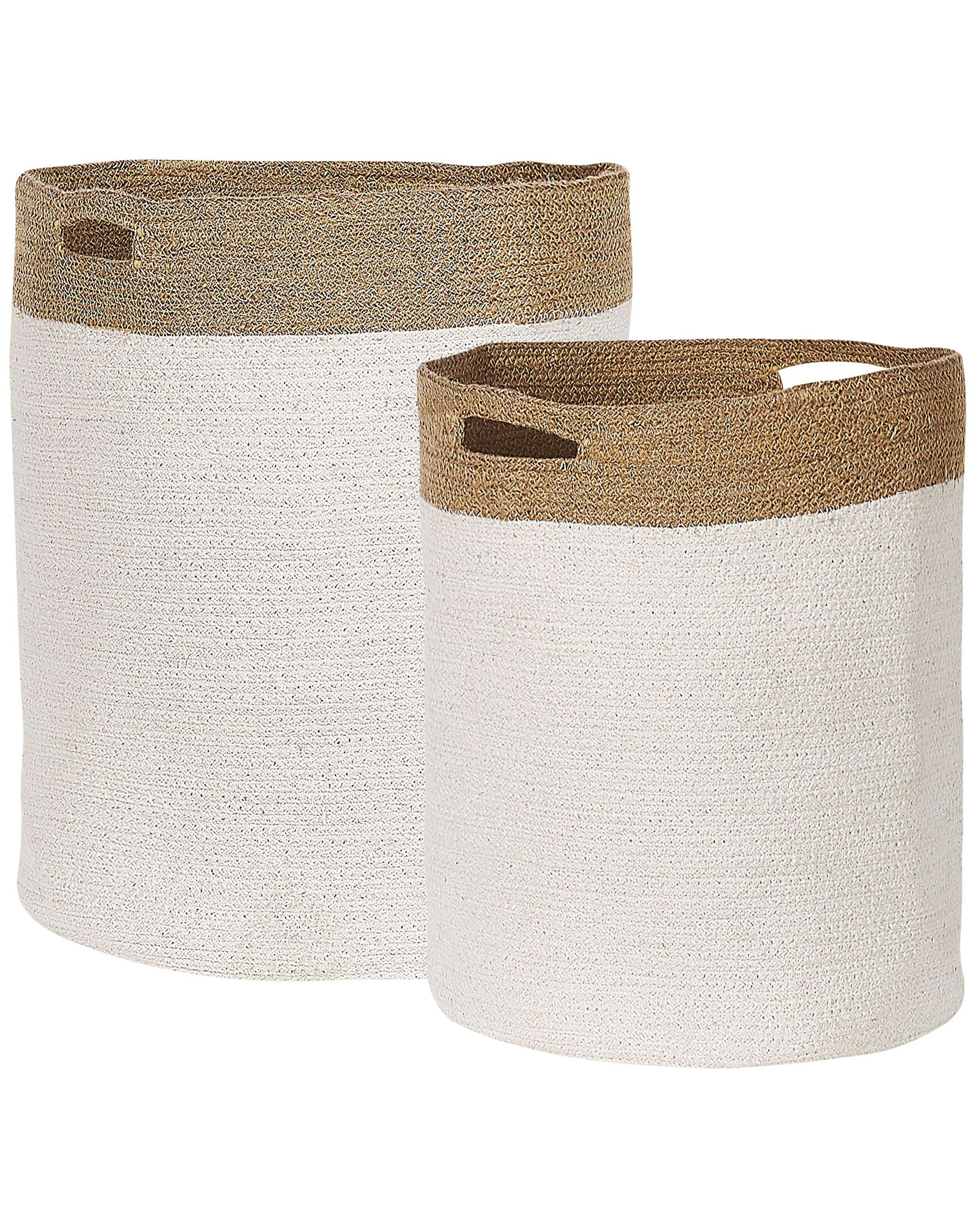 Set of 2 Baskets KARDH Cotton White