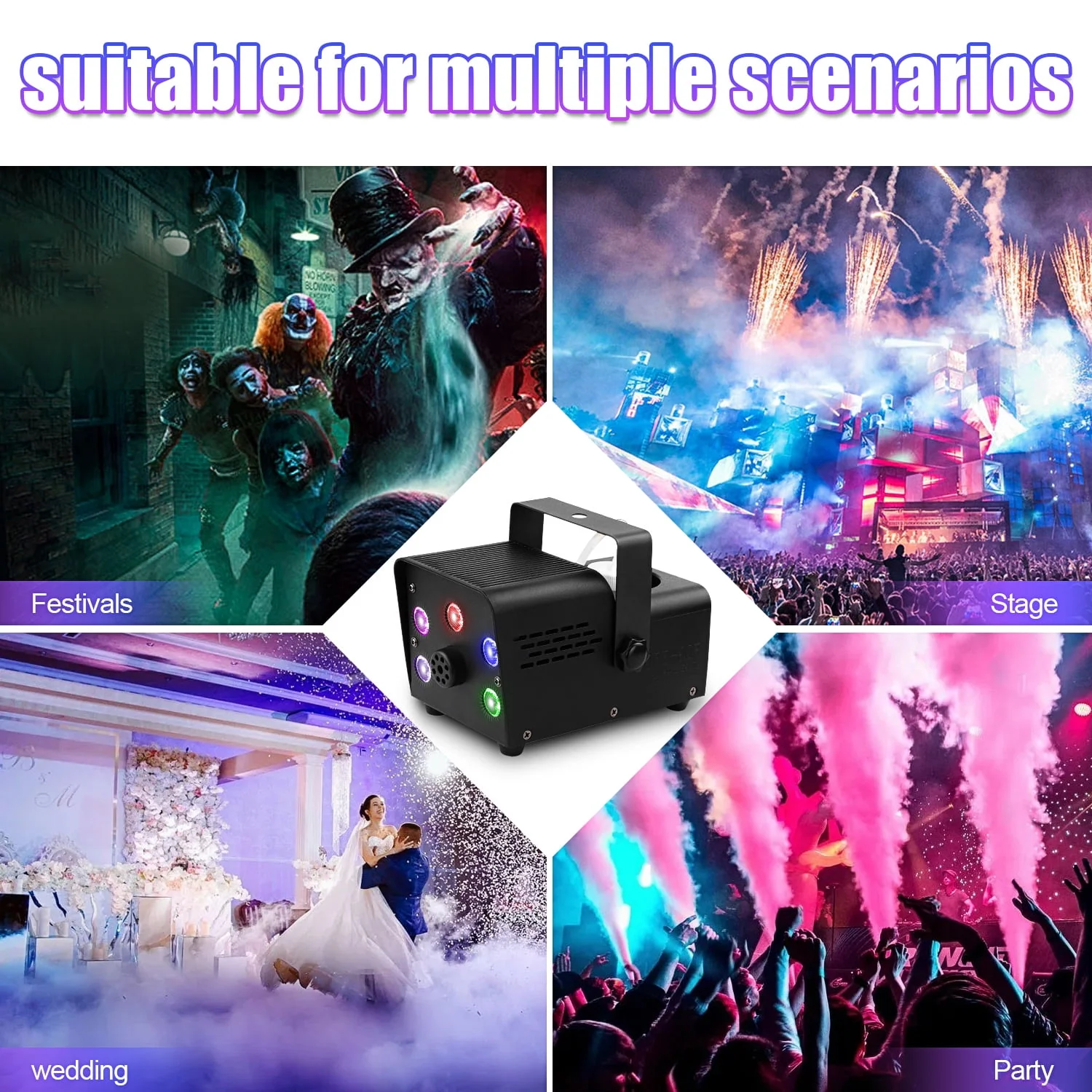 Wondnuga Halloween Fog Machine Smoke Machine 550W 3-in-one RGB Light Beads Smoke Machine Remote Control for Halloween Party Wedding - Image 3 Wondnuga Halloween Fog Machine Smoke Machine 550W 3-in-one RGB Light Beads Smoke Machine Remote Control for Halloween Party Wedding - Image 3