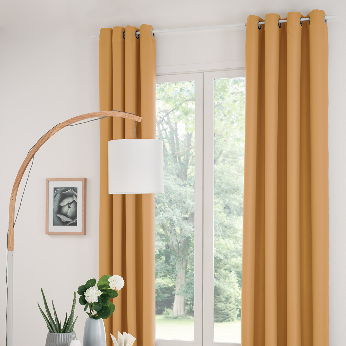 Set of 2 blackout curtains Mustard yellow, 135x240 cm