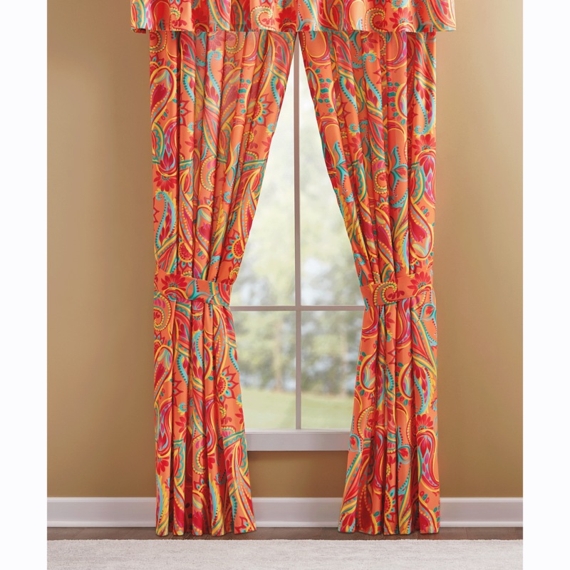 Bright Paisley Panel Pair and Valance - MIDNIGHT VELVET CATALOG