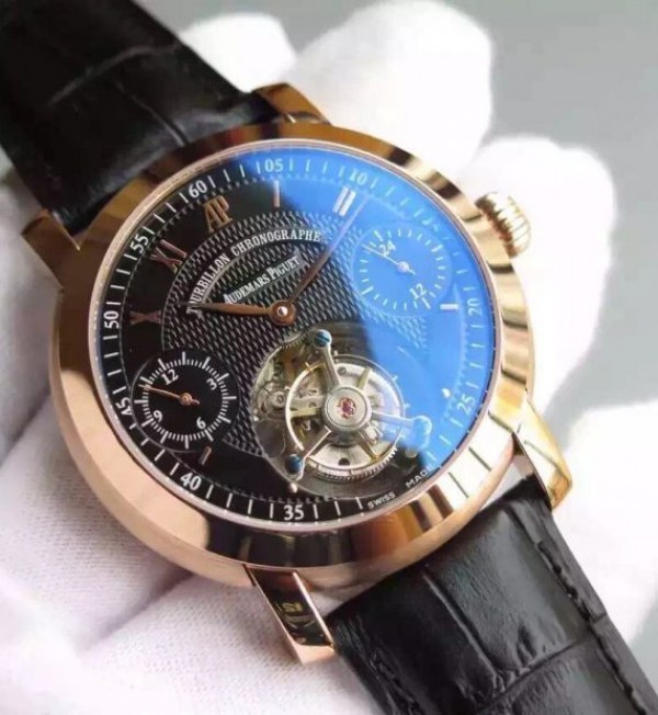 Replica Audemars Piguet Jules Audemars Tourbillon RG Black Dial - Top club