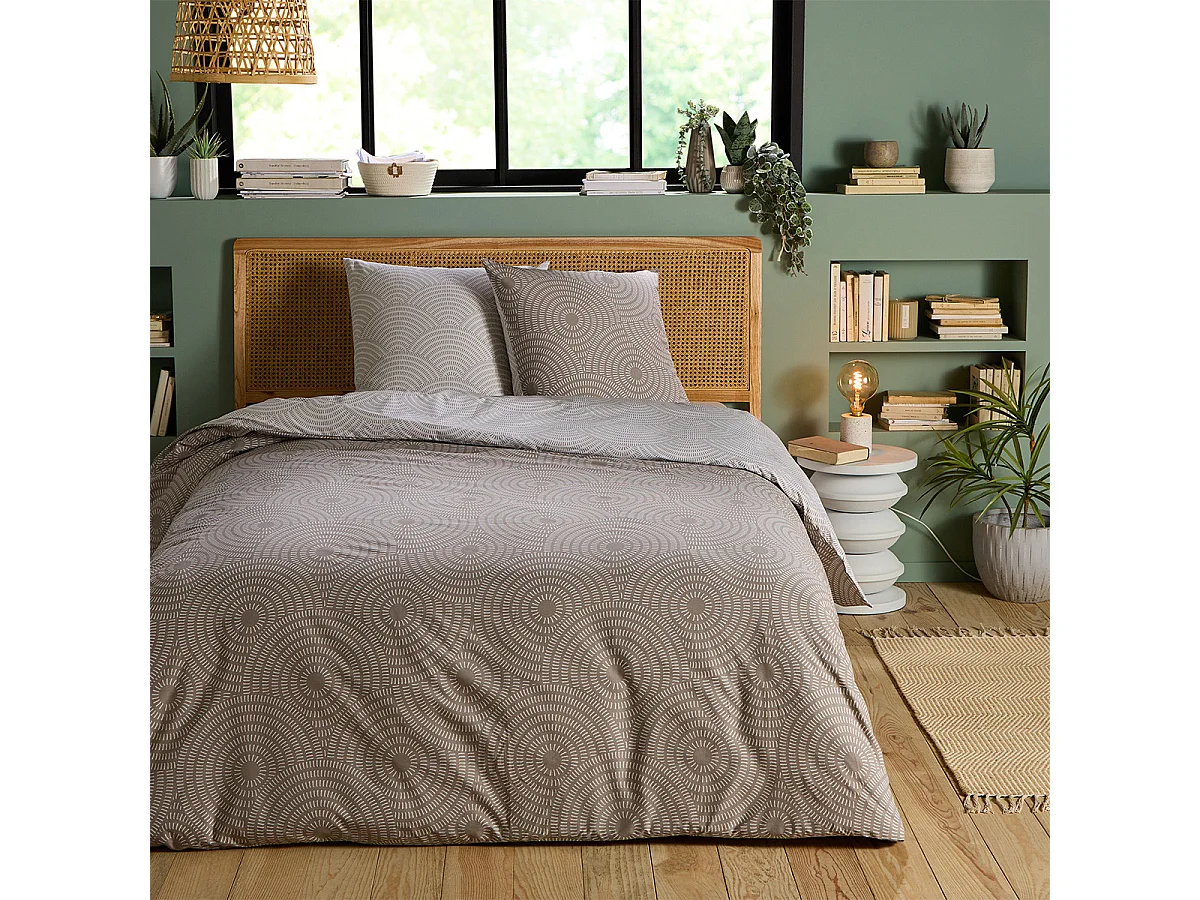 Parure de lit 2 personnes en polycoton 57 fils 240x220cm