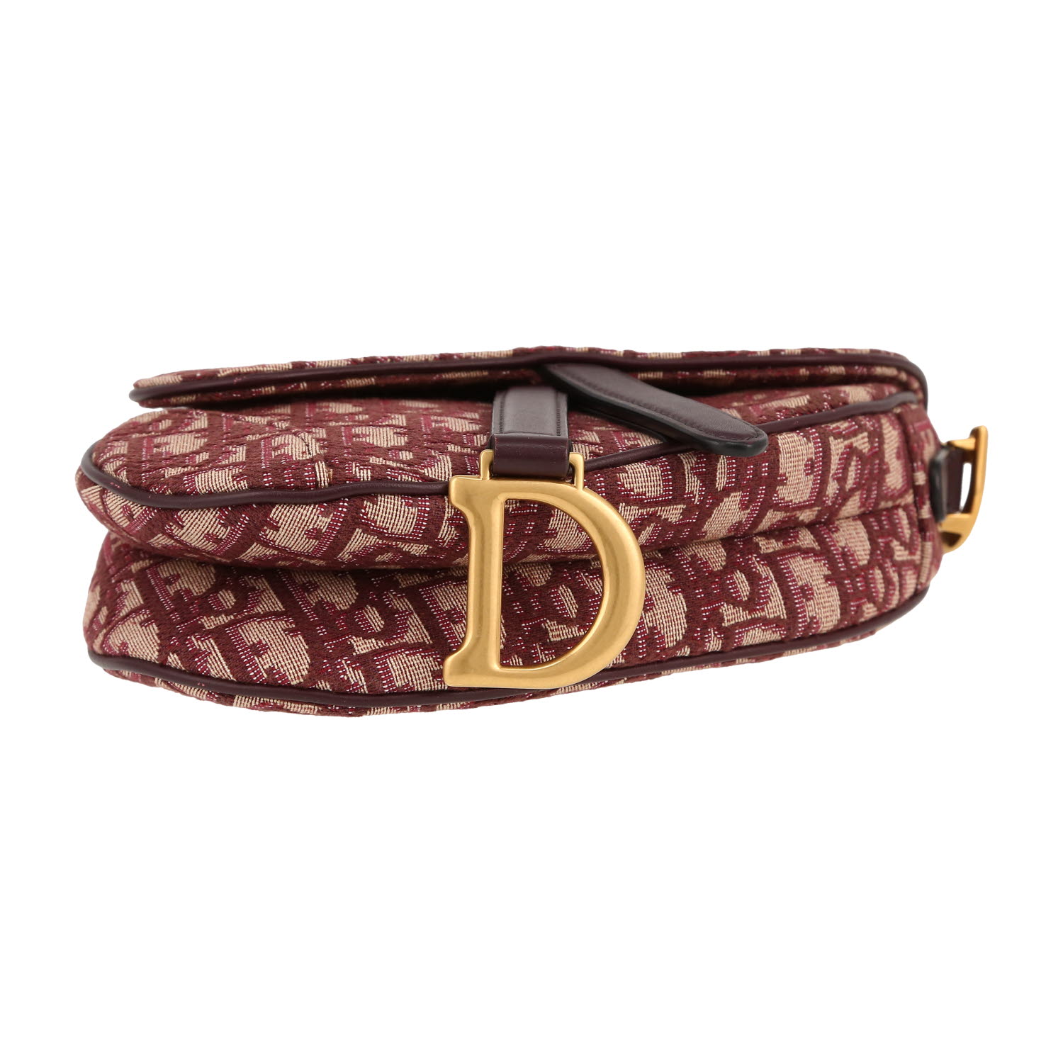 Dior Saddle mini handbag in burgundy monogram canvas Oblique and burgundy leather1:1High-quality replica