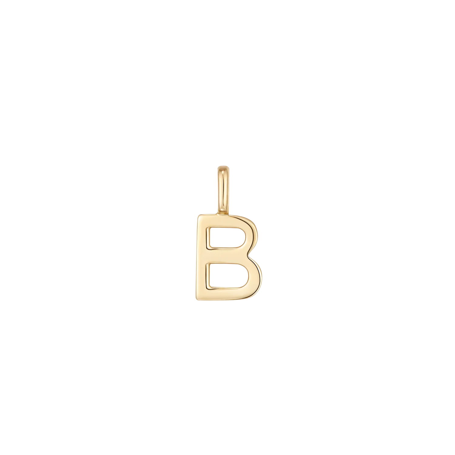 Classic Initial Necklace Charm 14K