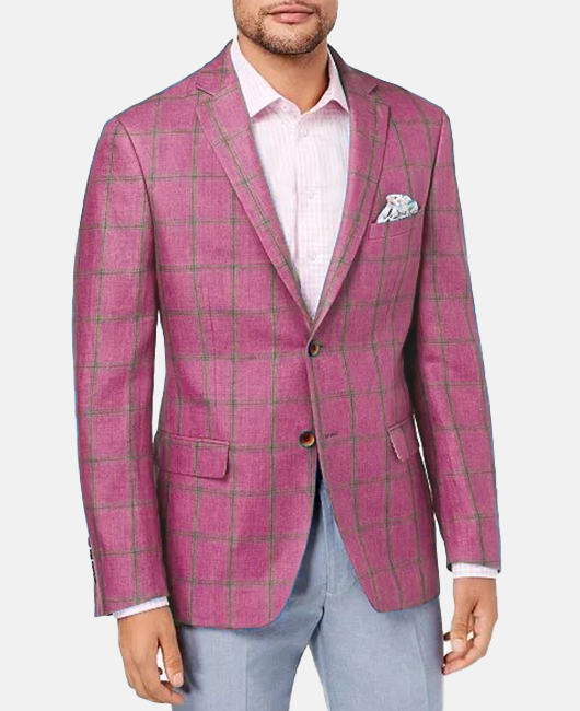 Casual Notch Lapel Two Button Chest Pocket Plaid Blazer