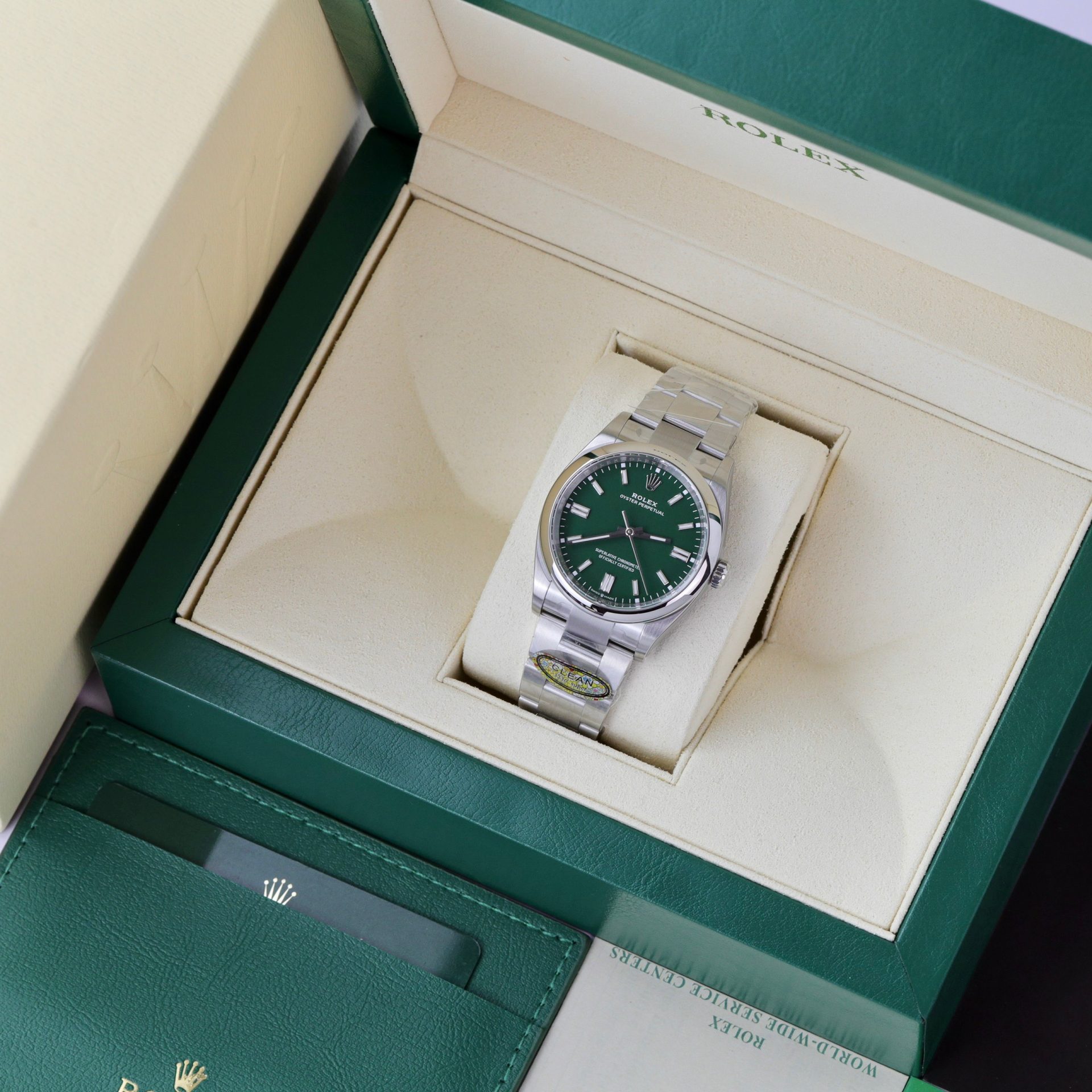 Rolex Rep 11 Watch Oyster Perpetual 126000 Green Dial Clean Factory 41mm - Elite Watch Atelier