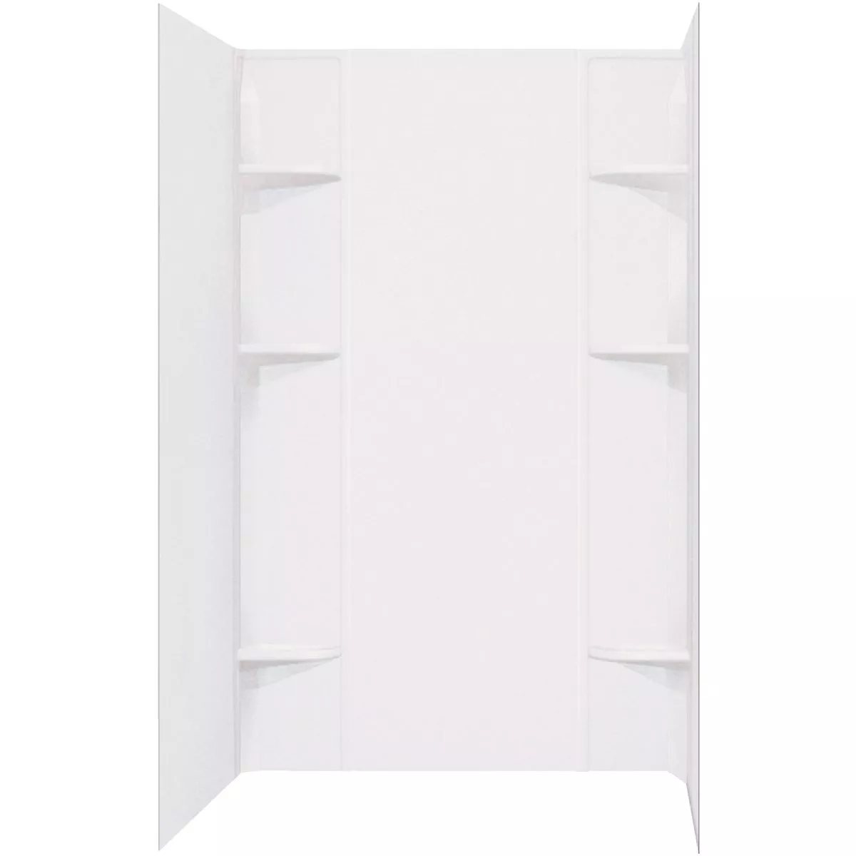 Mustee Durawall 60 In. x 71.5 In. x 40 In. Glue Up Alcove Shower Wall Set in White (5-Piece)