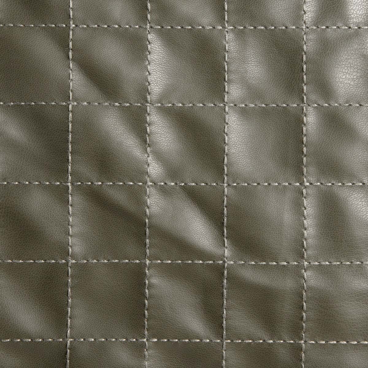Poszewka KATAD z ekoskóry z ozdobnymi przeszyciami zielona 45x45cm