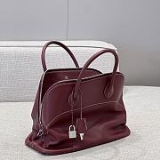 Hermes Bolide Bag Swift Leather Silver Red 35cm