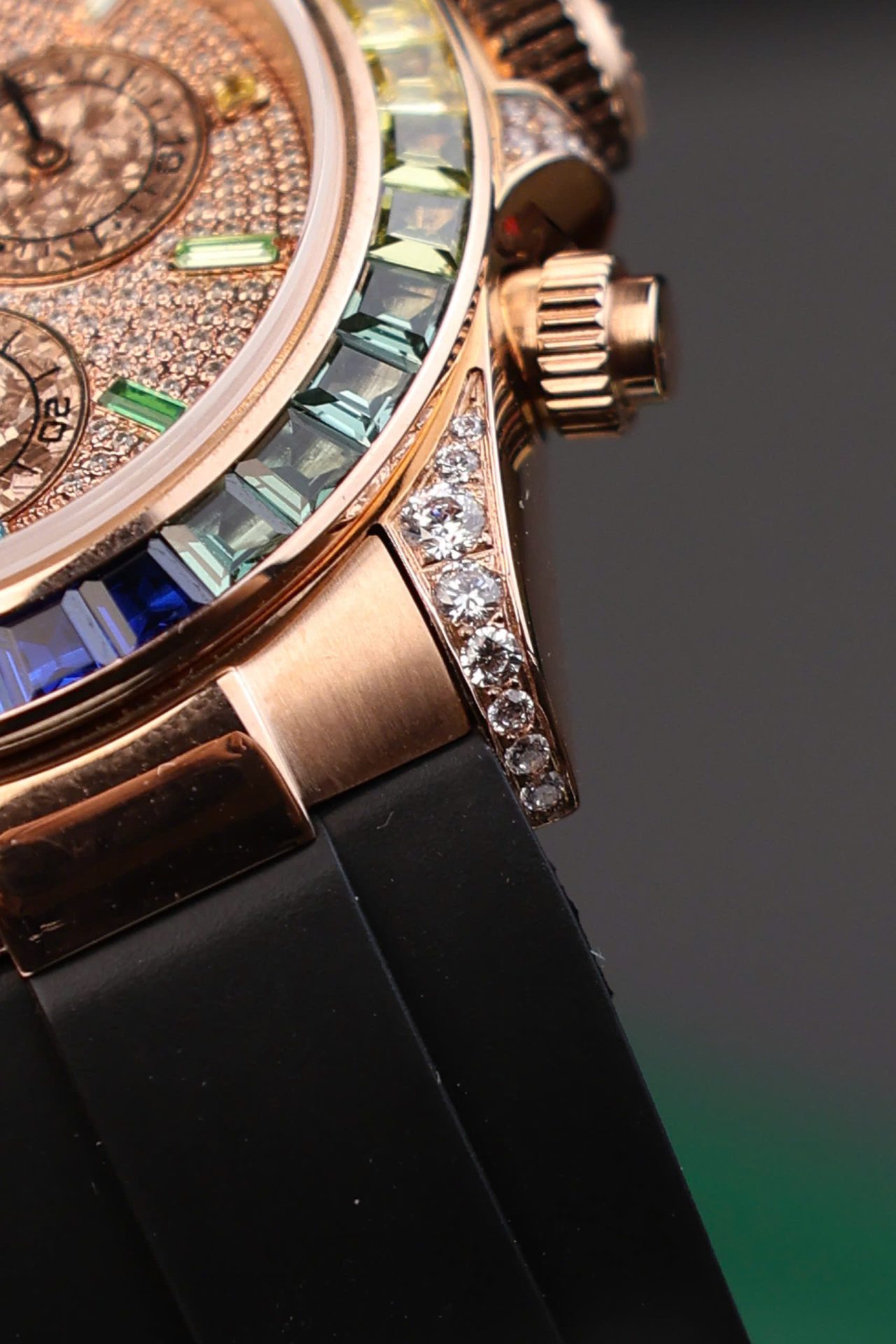 Rolex Daytona Rainbow Copies Watch Rubber Strap MS Factory 40mm - Elite Watch Atelier