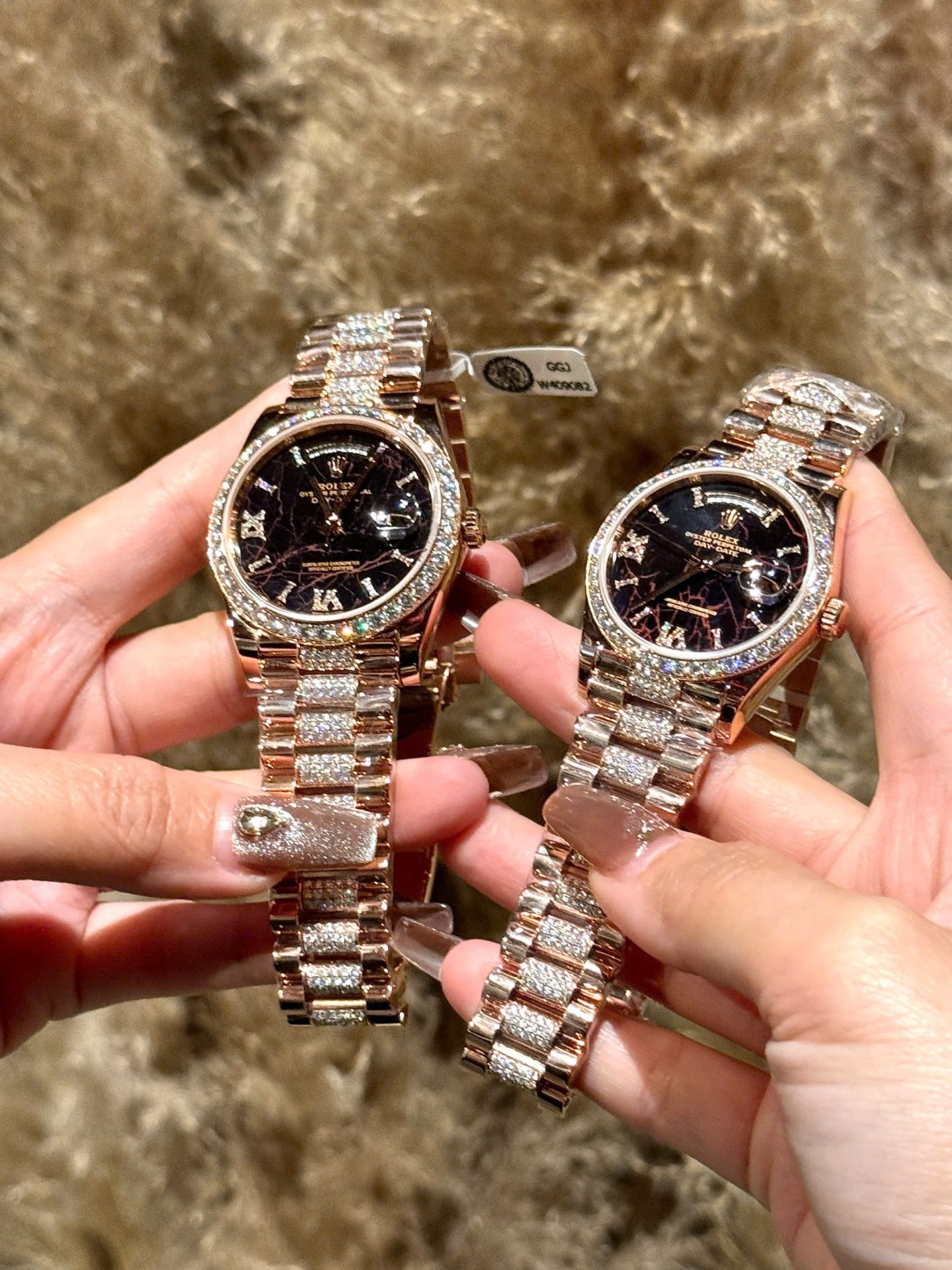 Rolex Day-Date Replica Watch Meteorite Dial Custom Moissanite Diamonds Hong Kong 40mm - Elite Watch Atelier