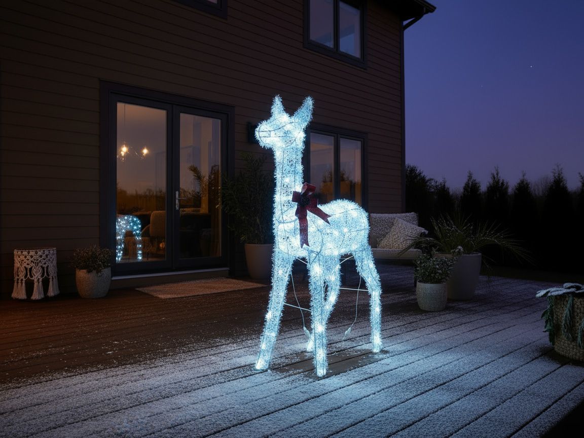Outdoor Decoration LED AURENNE Deer 110 cm White