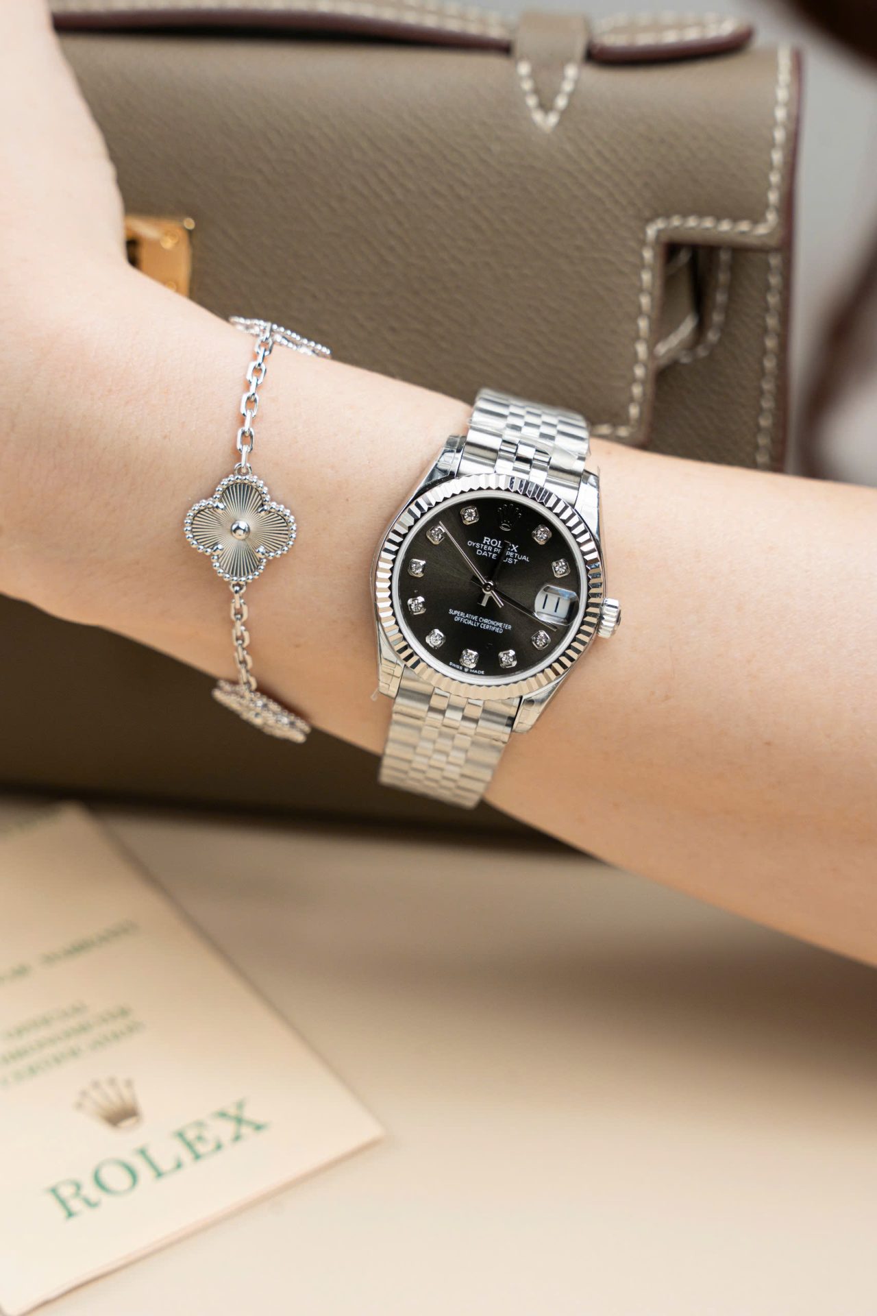 Rolex DateJust Lady Fake Watches Dial Gray Jubilee Strap 31mm - Top club