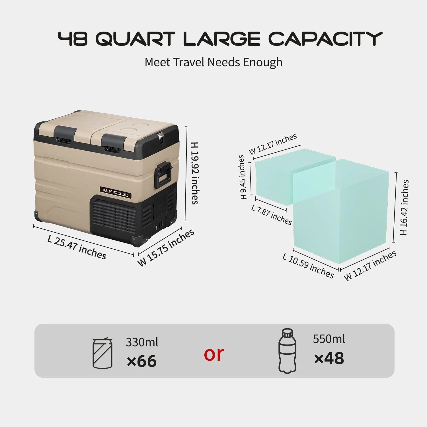 Alpicool TA35 Portable Refrigerator 37 Quart(35 Liter) Dual Temperature Control Fridge Mini Freezer for Travel,Camping,Fishing, Outdoor -12/24V DC - Image 23