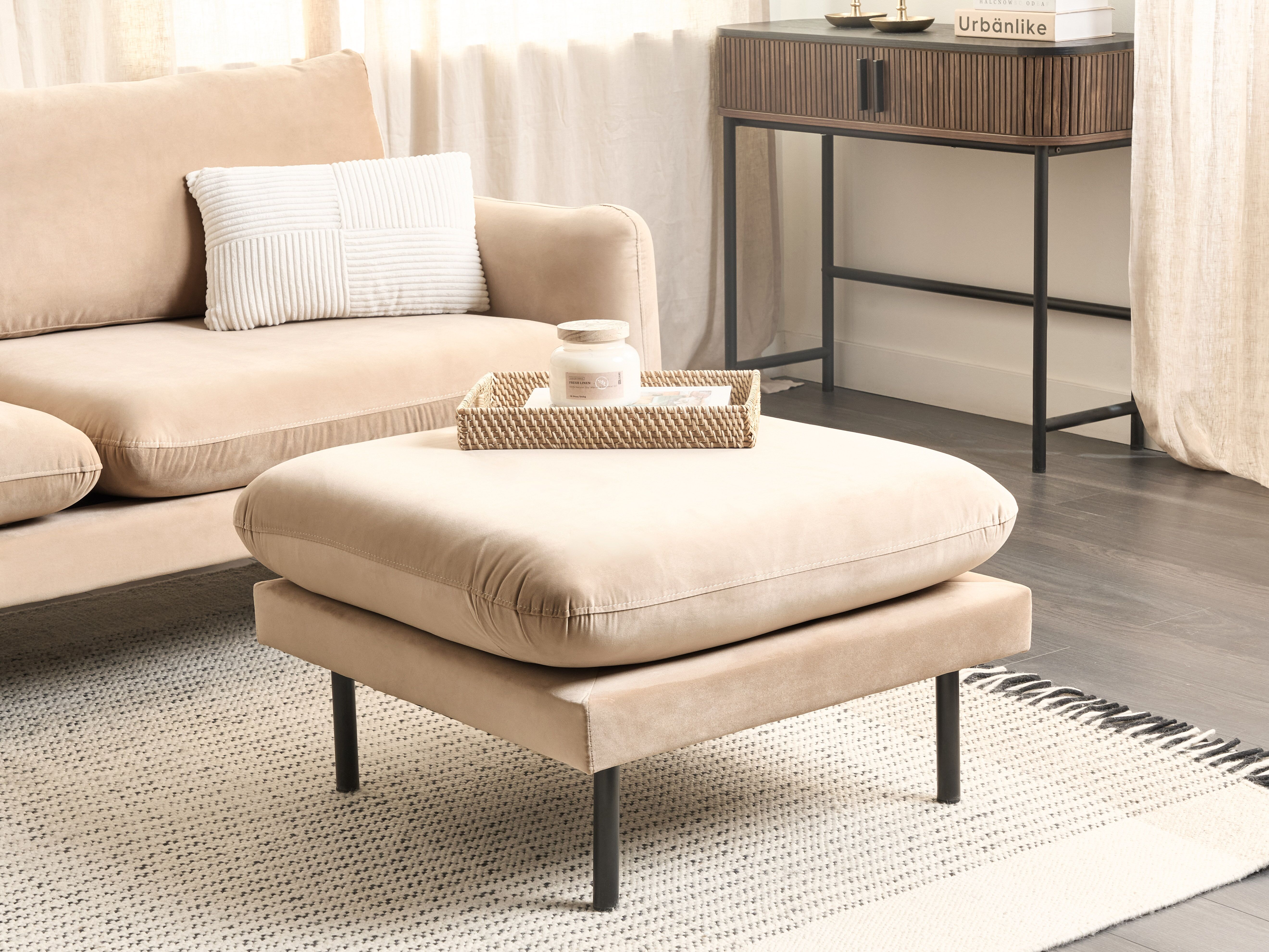 Ottoman VINTERBRO Velvet Beige