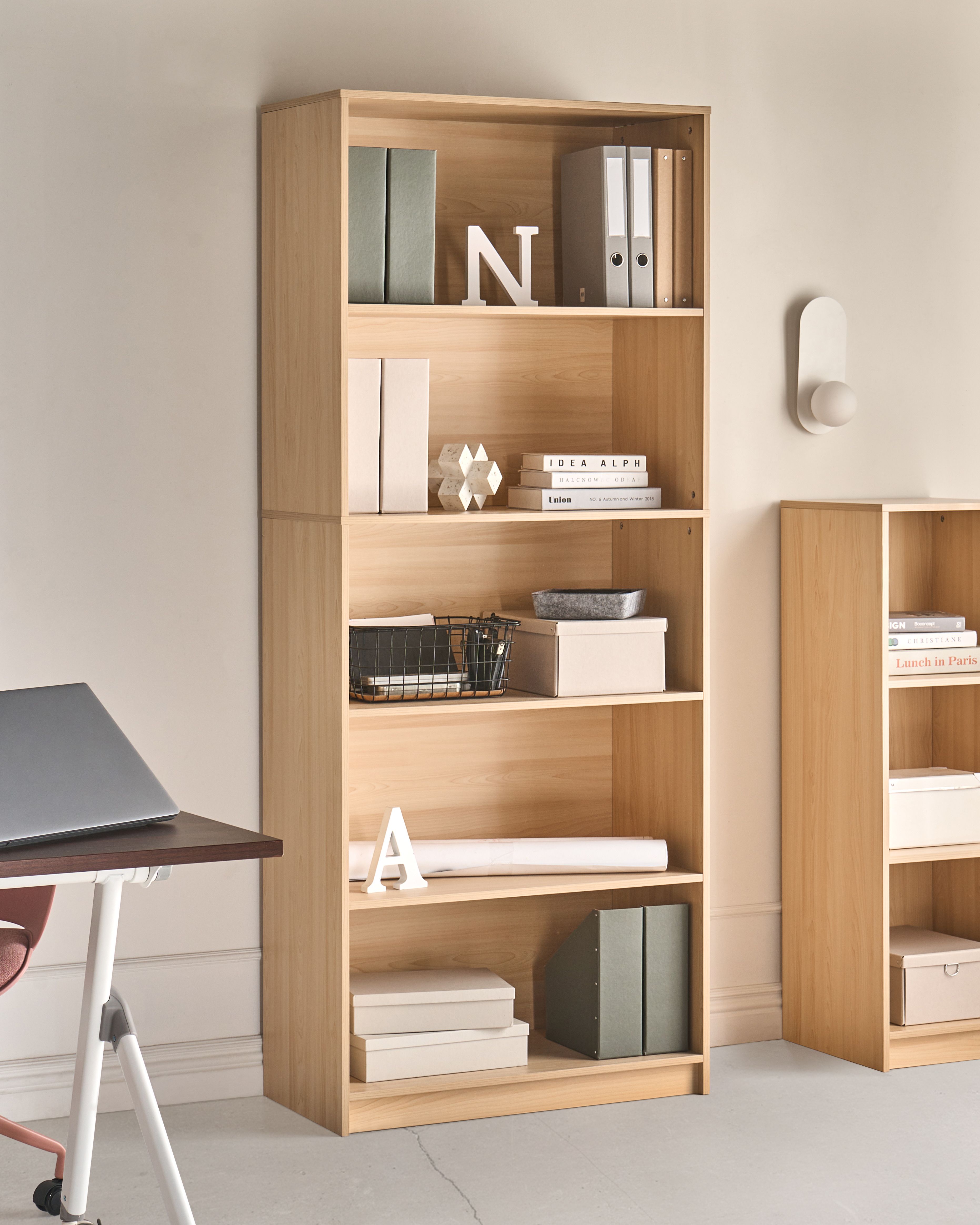 5 Tier Bookcase ZEHNA 197 cm Light Brown