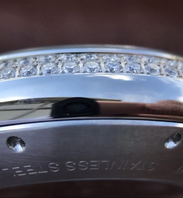 Replica Cartier Ballon Bleu De Cartier Chrono SS Black Dial Diamonds Bezel A8101 - Top club