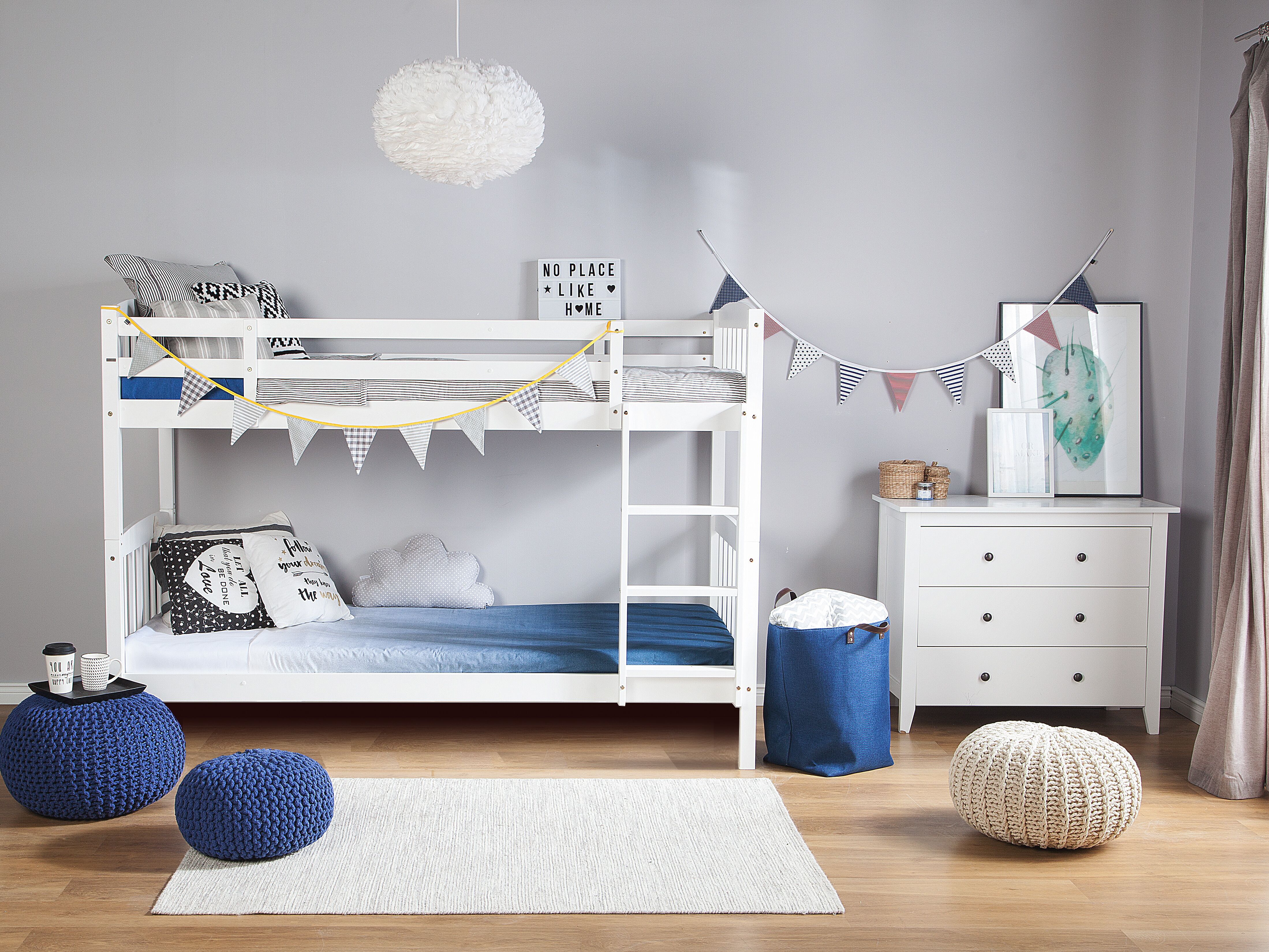 Bunk Bed Pine Wood REVIN 90 x 200 cm (EU Single) White