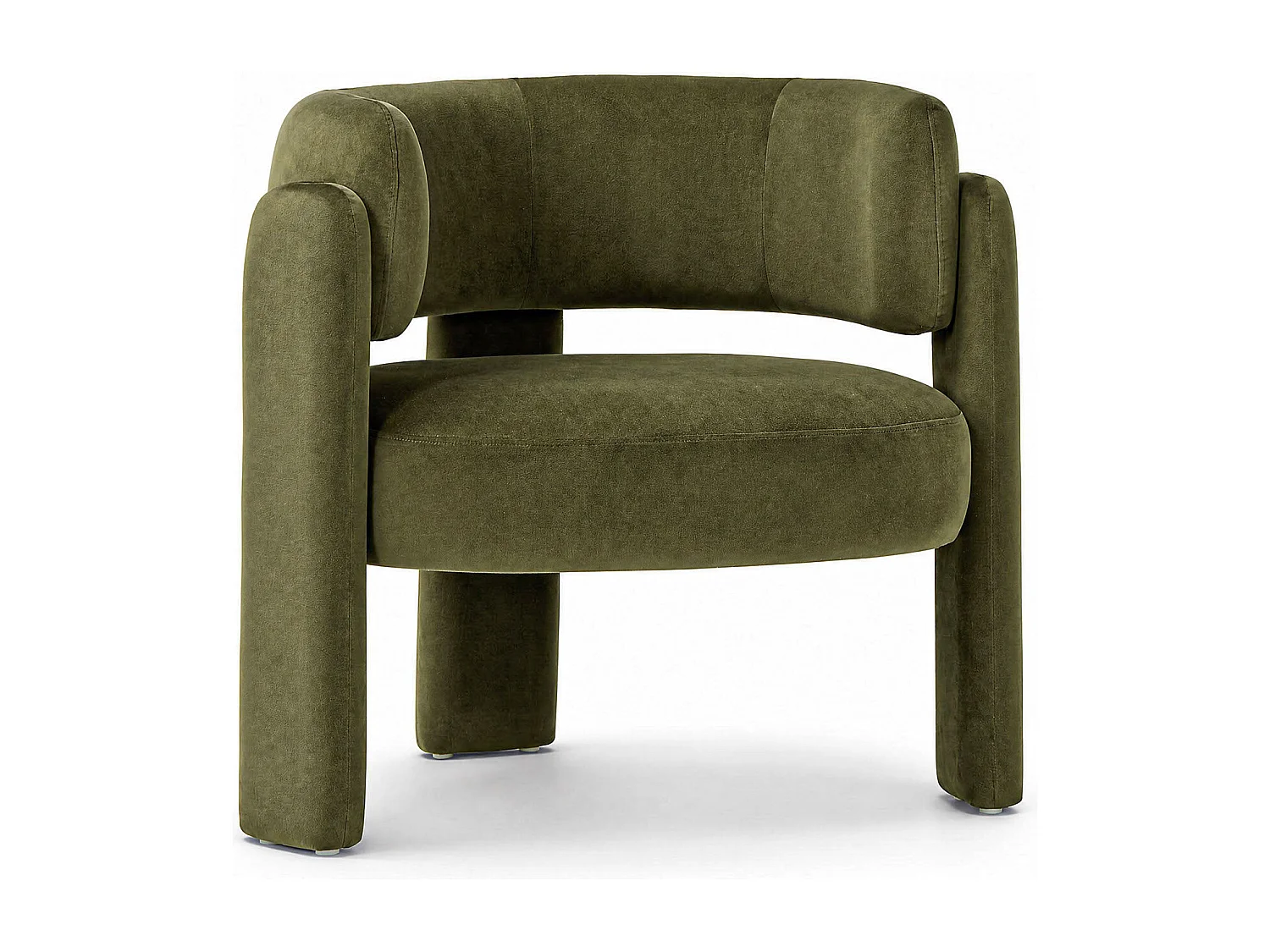 Fauteuil baril moderne en bois solide, mousse haute densité, tissu hypoallergénique – Vert