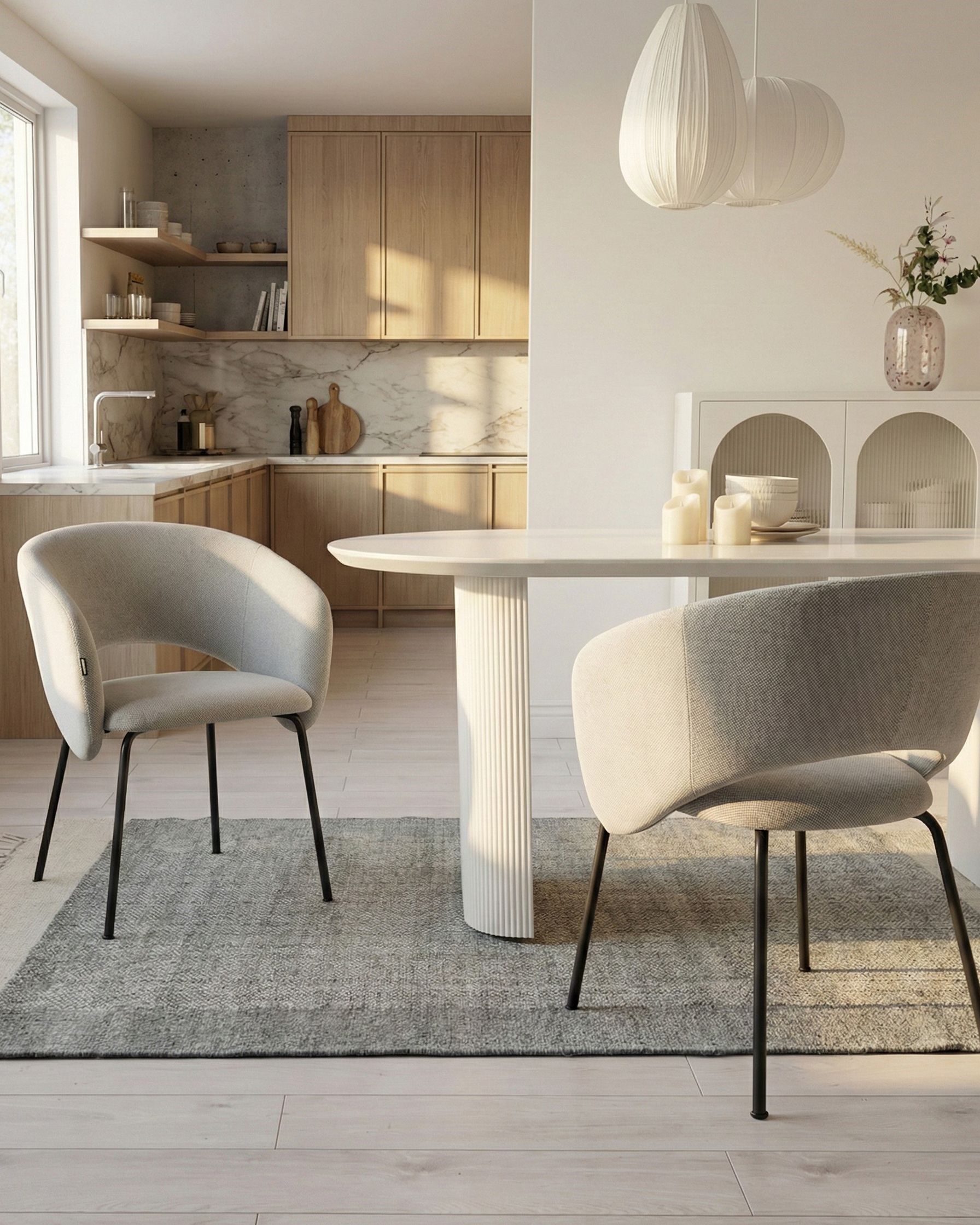 Set of 2 Dining Chairs BLAKELY Fabric Off-White