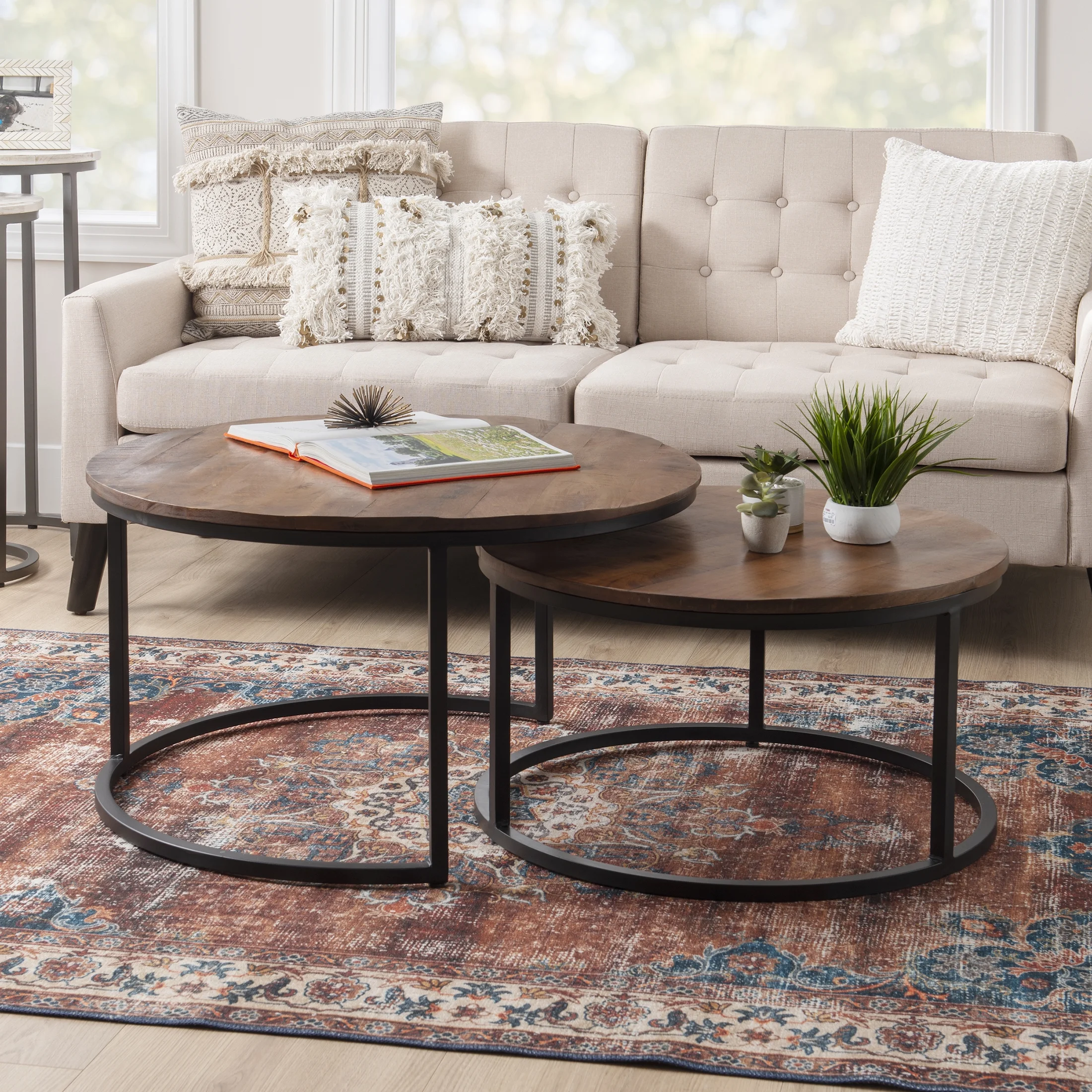 Darden Bohemian Nesting Coffee Tables, Set of 2, Black/Brown - Image 2