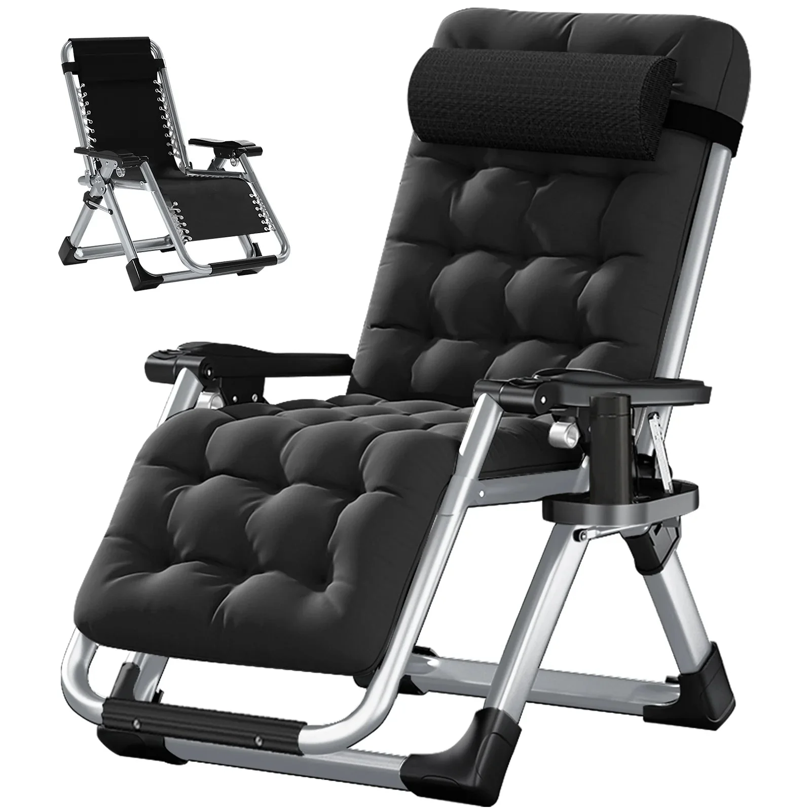NAIZEA Zero Gravity Lawn Recliner Chairs, 2 Pack, Black - Image 32 NAIZEA Zero Gravity Lawn Recliner Chairs, 2 Pack, Black - Image 32