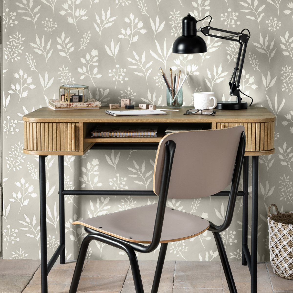 Desk "Colva" 2-doors Beige, L.105 cm