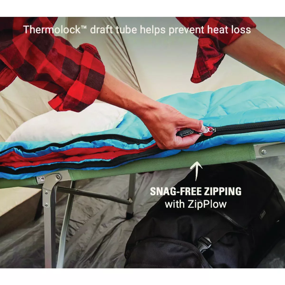 Coleman Sun Ridge 40 Deg 33 In. W x 75 In. L Sleeping Bag