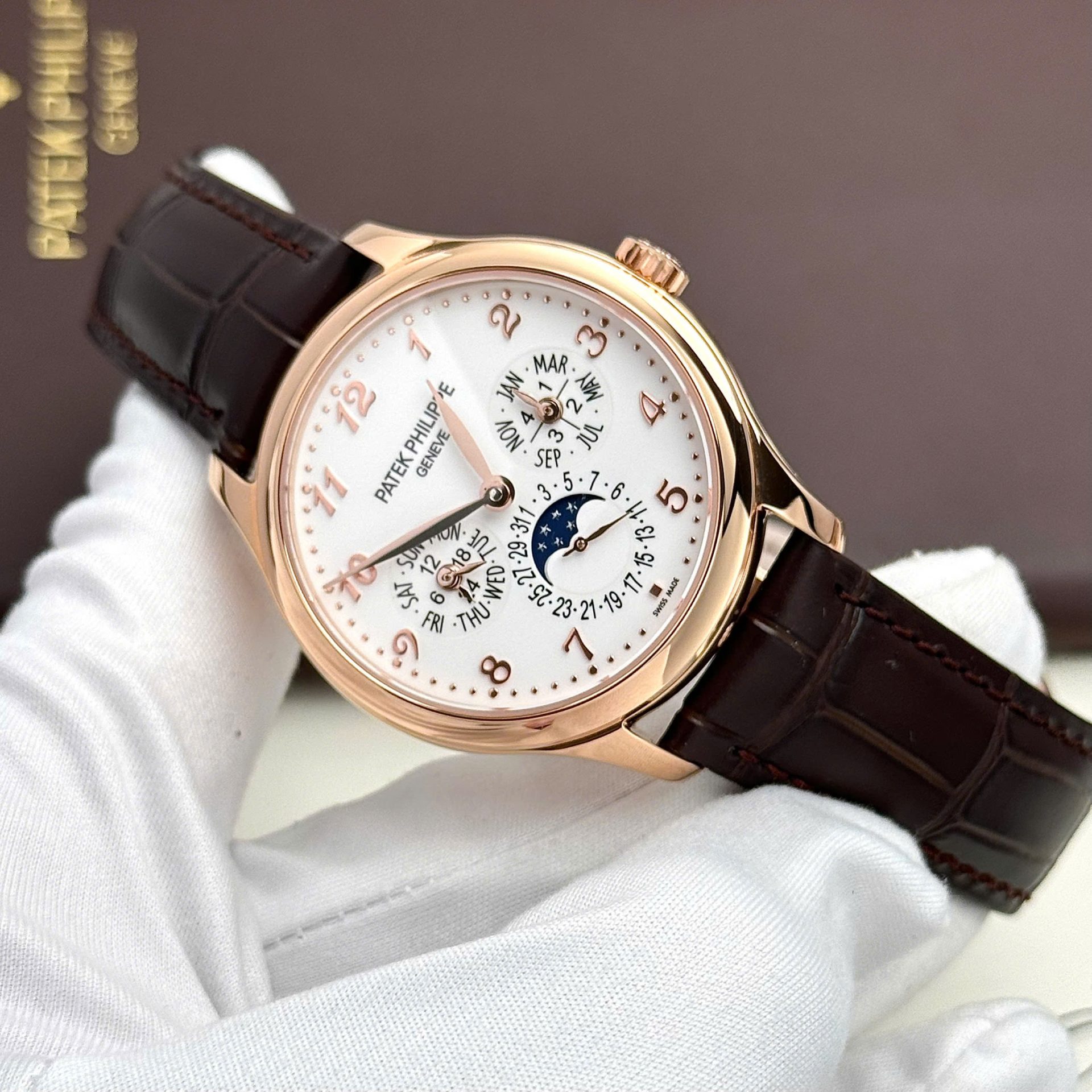 Patek Philippe Grand Complicaitons 5327R Super Clone Watches Brown Leather Strap 40mm - Top club