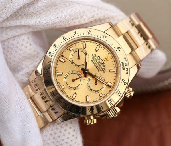 Replica Rolex Daytona YG Yellow Gold Dial BP YG Bracelet A7750 - Elite Watch Atelier