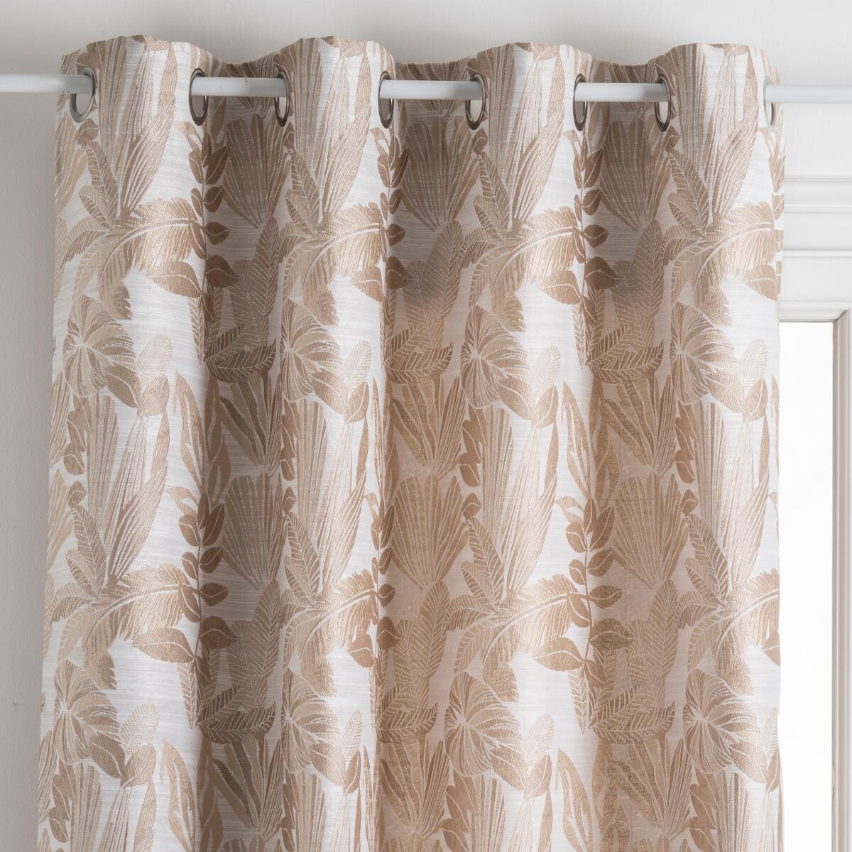 Curtain "Bejuco", jacquard pattern Beige, 140x260 cm