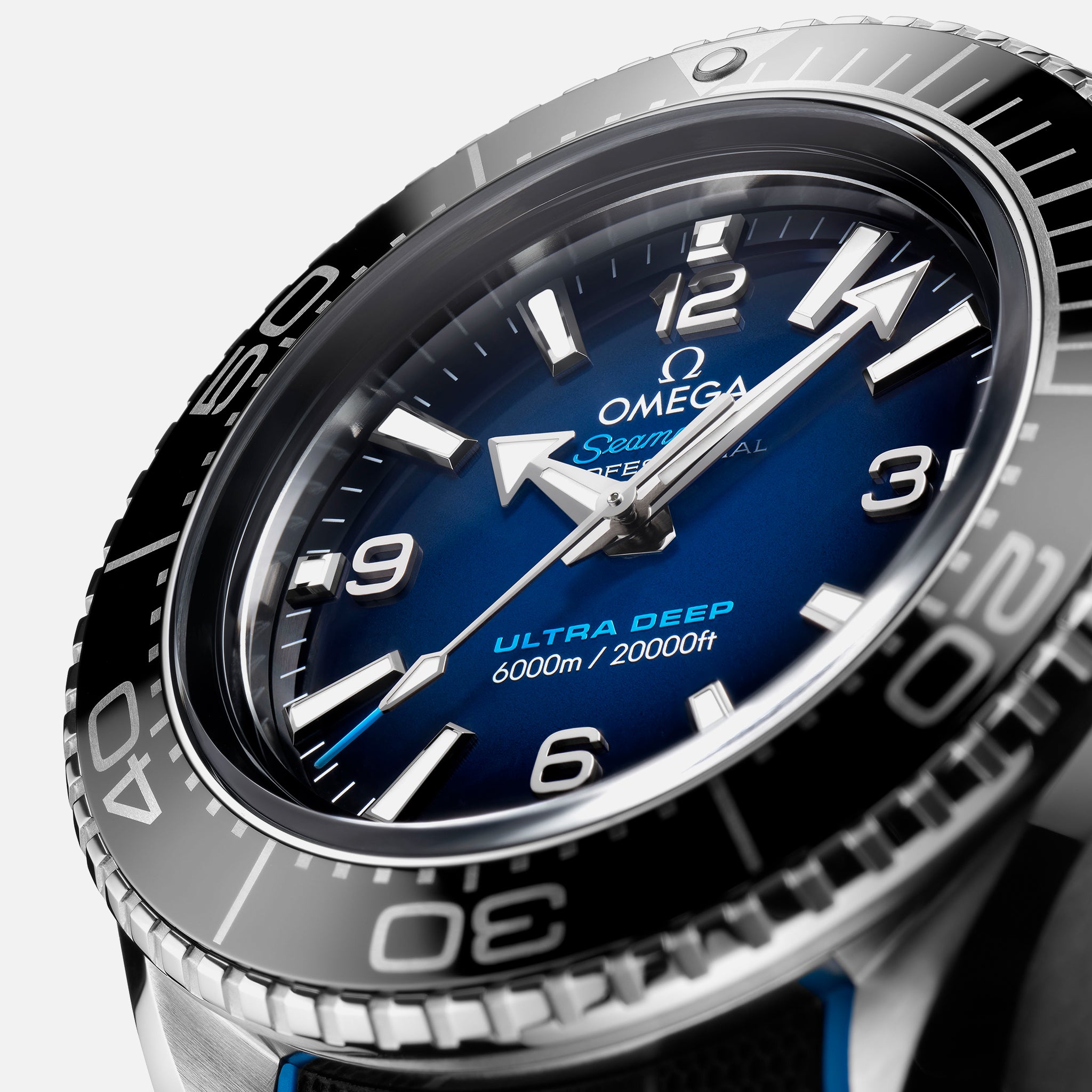 Seamaster Planet Ocean Ultra Deep Professional 6000M Co-Axial Master Chronometer 45.5mm Blue Dial On Rubber Strap(1:1 replica) - Top club