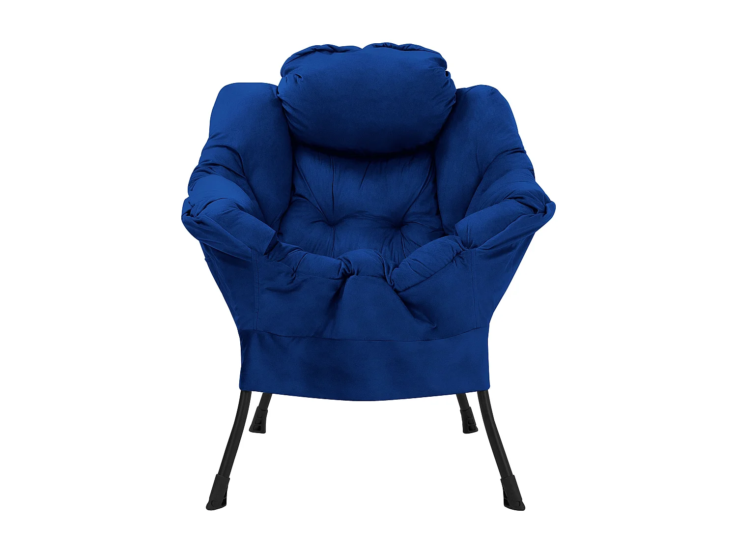 ML-Design Fauteuil relax bleu foncé, Fauteuil de salon avec accoudoirs & poche latérale