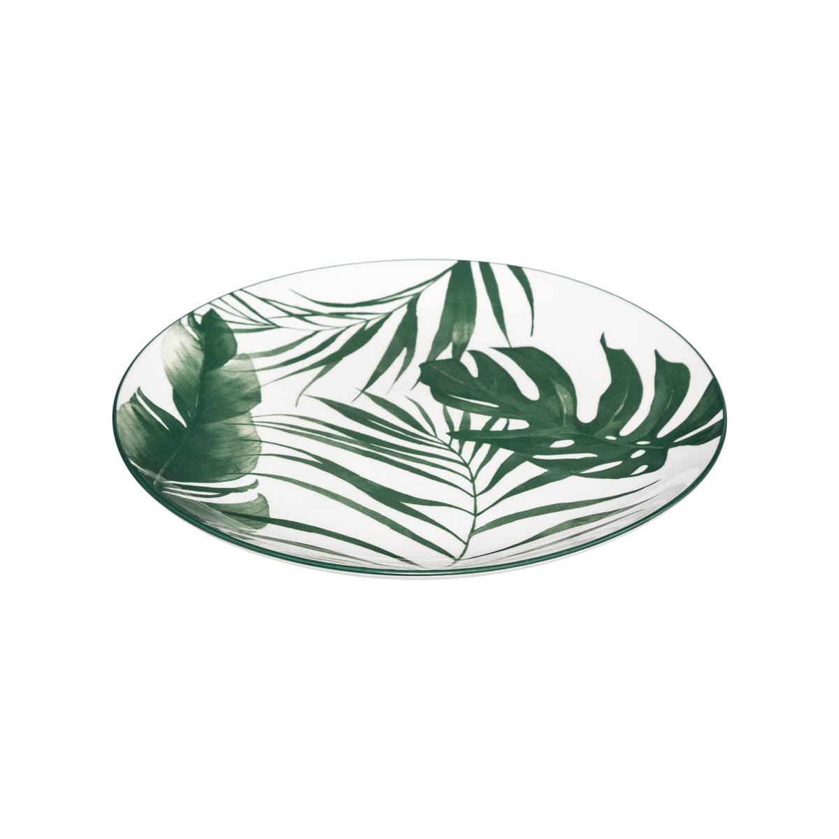 Set of 6 dessert plates "Palme" D.19 cm, Black & White