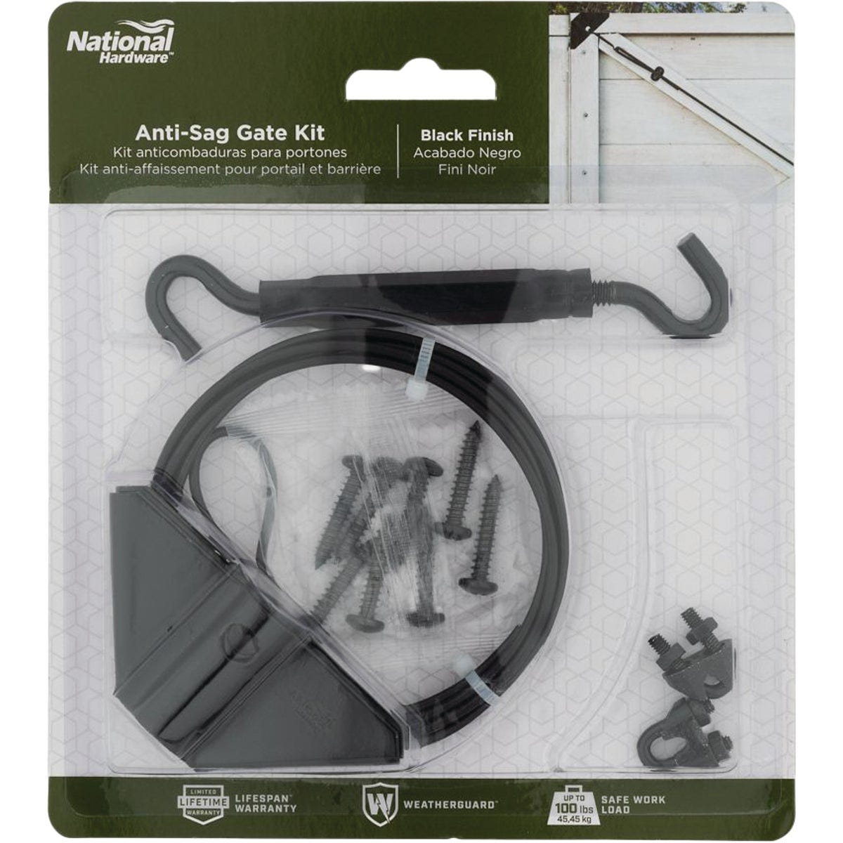 National Hardware Black Anti-Sag Gate Kit