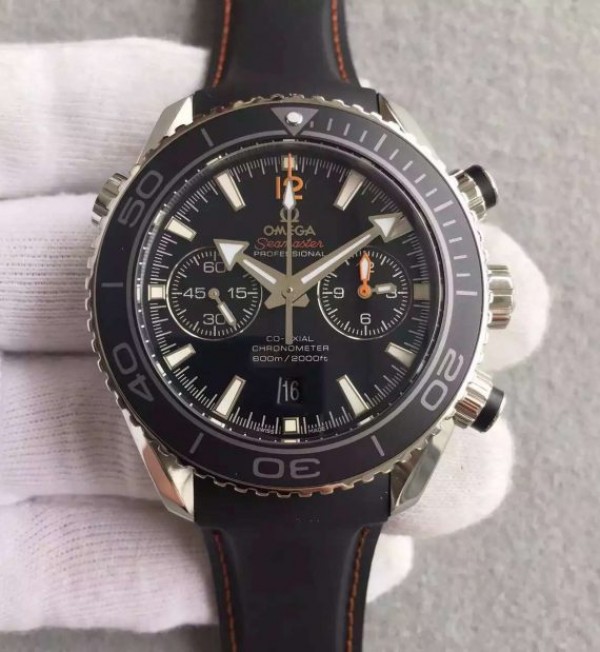 Replica Omega Seamaster Professional Chrono Black Ceramic Black Dial Orange Rubber Strap A9300 - Top club