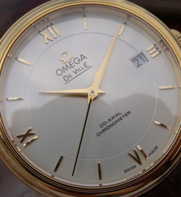 Replica Omega MKF De Ville 37mm YG White Dial YG Markers Leather Strap A2892 - Top club