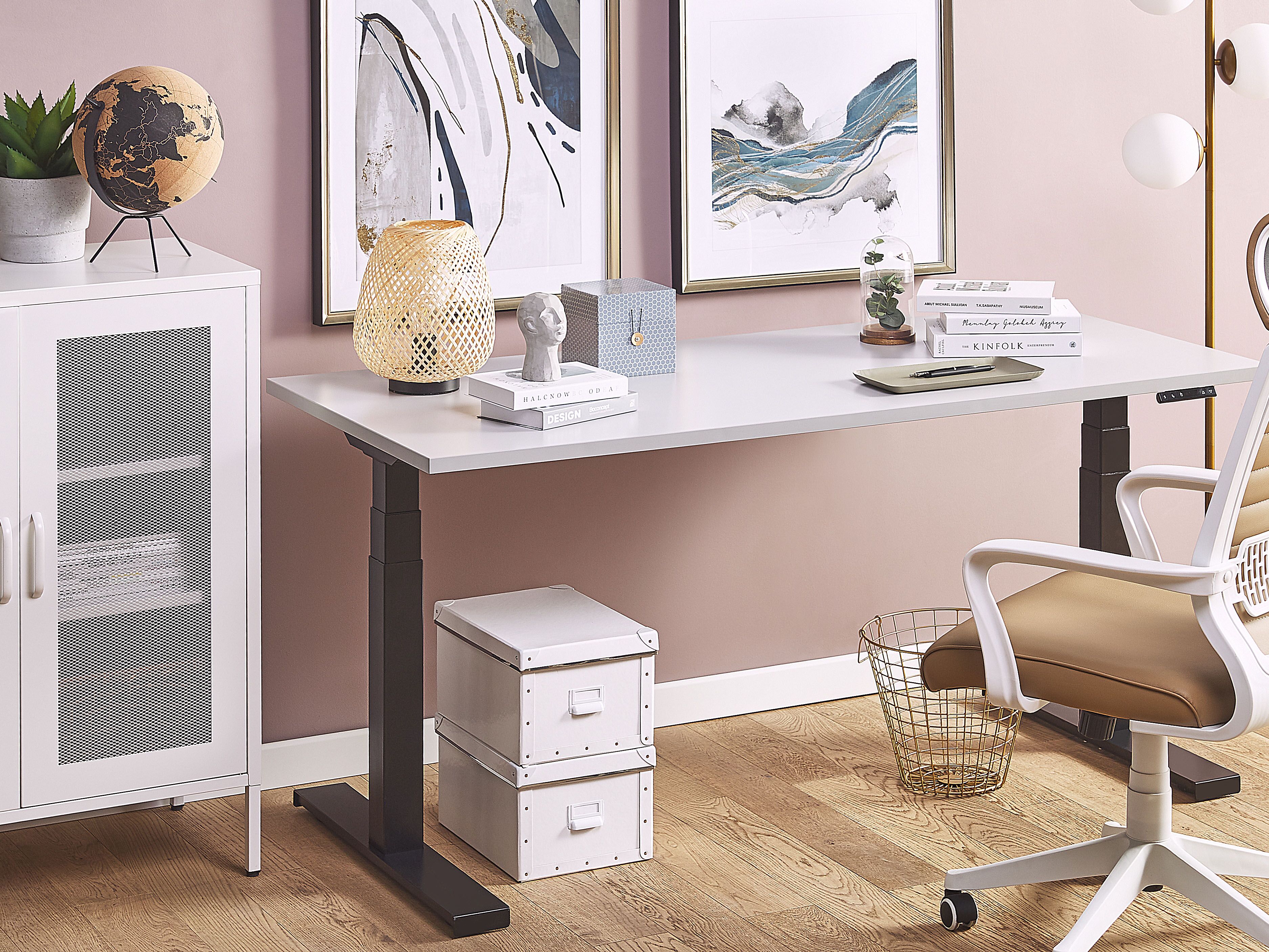 Electric Adjustable Standing Desk DESTIN II Grey/ Black 130 cm 72 cm
