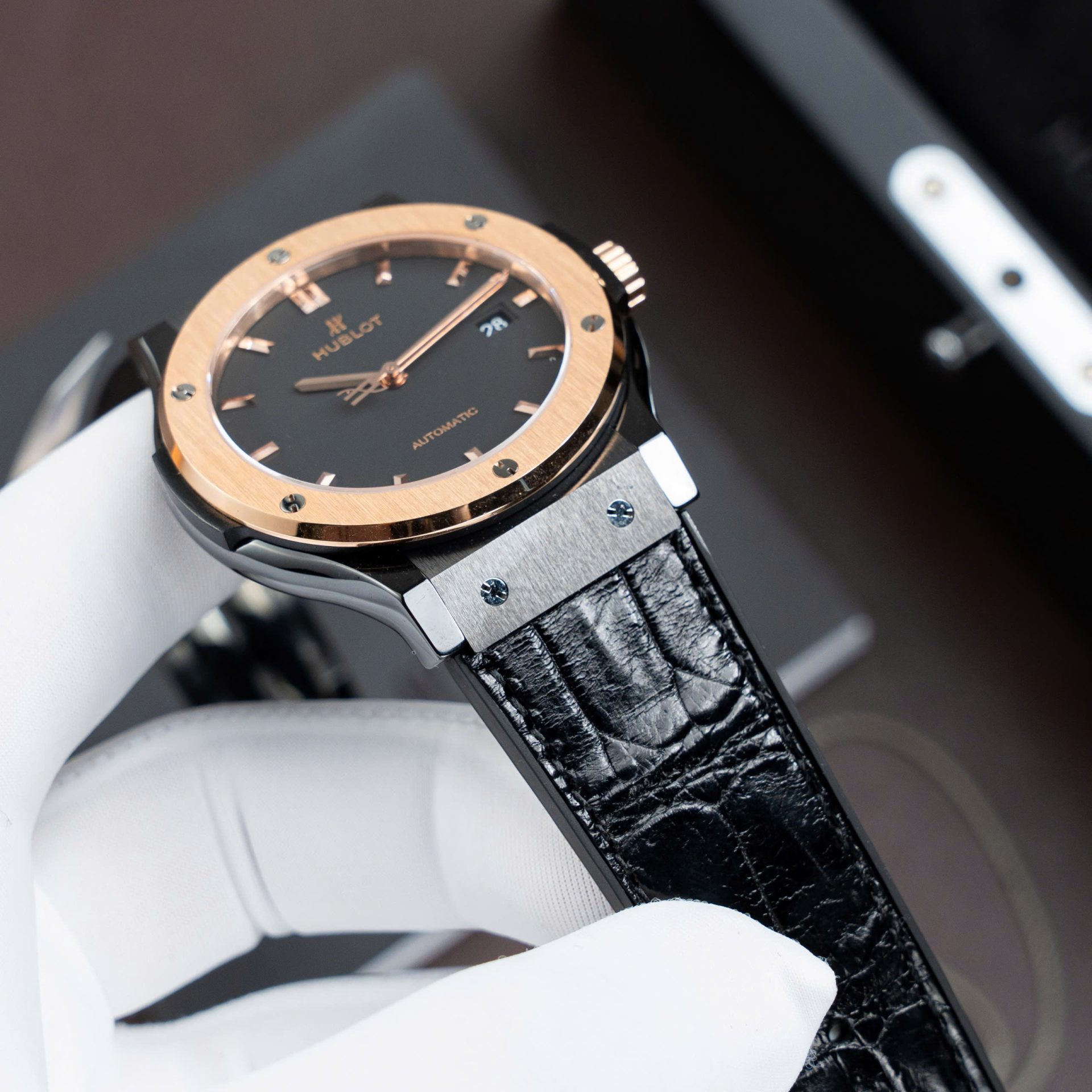 Hublot Classic Fusion Ceramic King Gold Replica Watch Movement SW300 Swiss Made 42mm - Top club