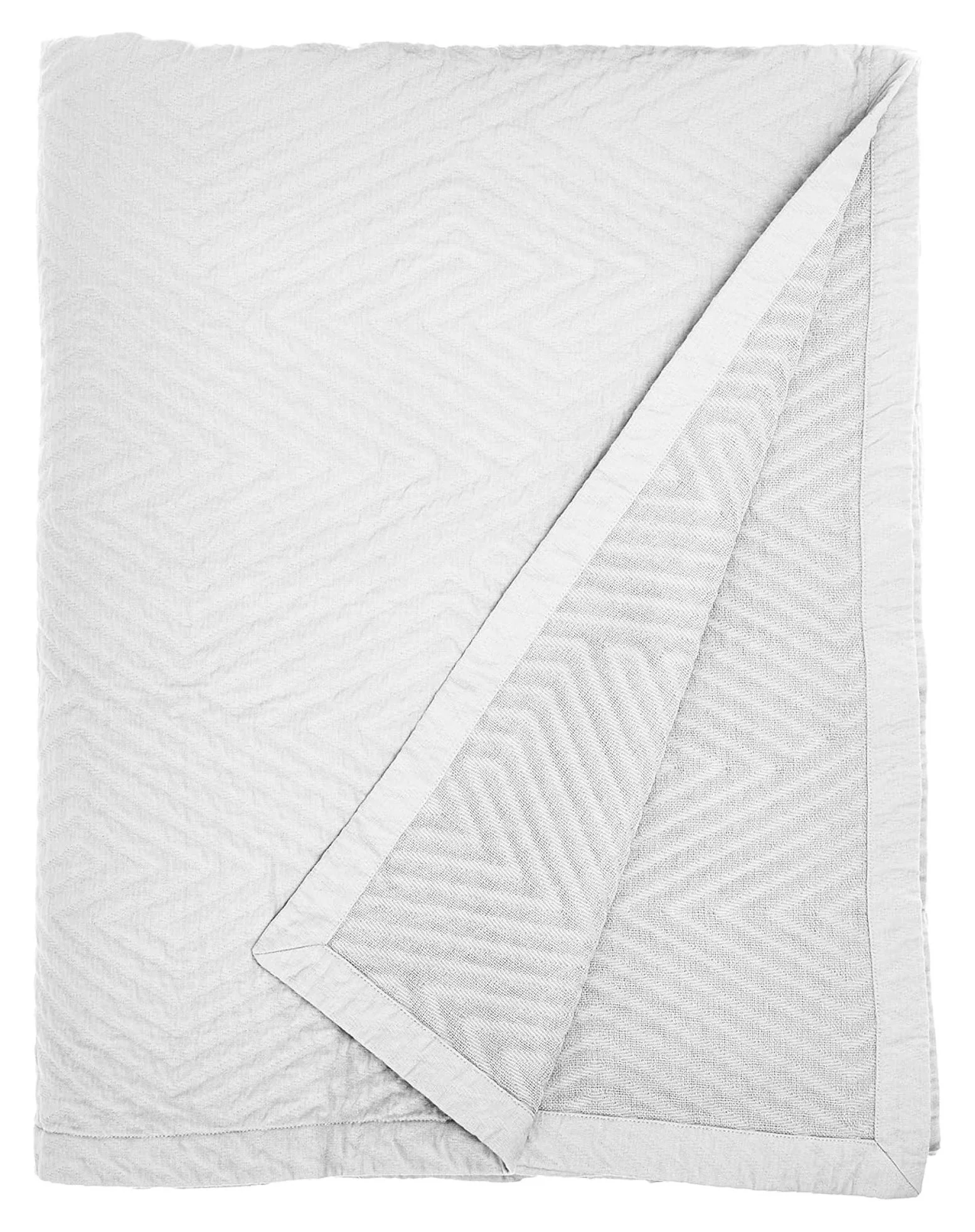 Matelass�� Blanket Coverlet, Queen, Grid/White