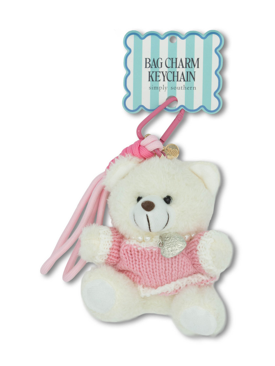 0126-BAG-CHARM-PLSH-PEARLNCK - Simply Southern Outlet