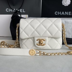 Chanel Classic Medium Blue Lambskin Rainbow Hardware – CB0311:1High-quality replica
