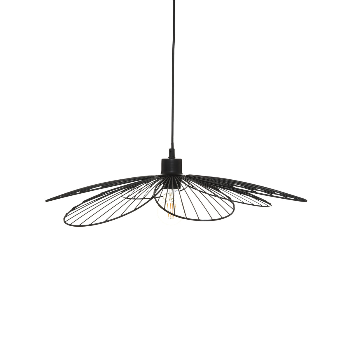 Suspension lamp "Fleur" Black metal, D.57 cm