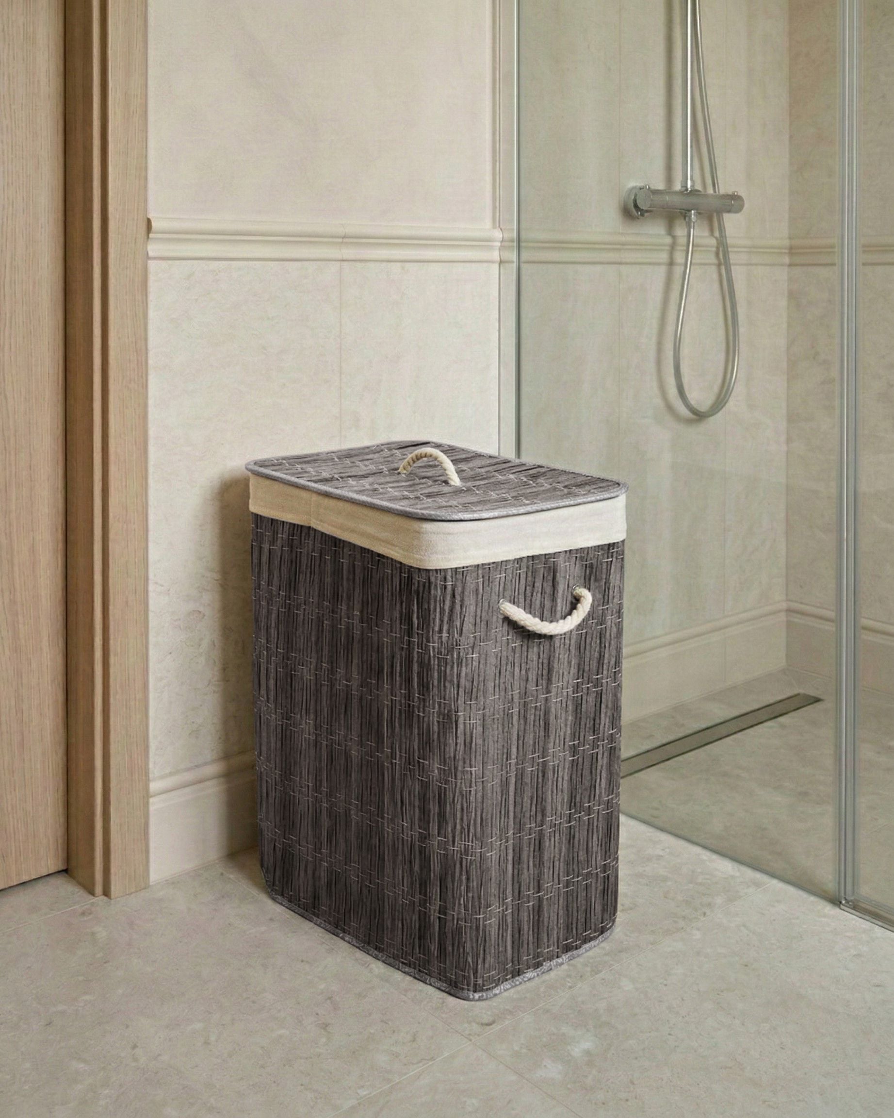 Laundry Basket TRANCURA Fabric Grey 72 L