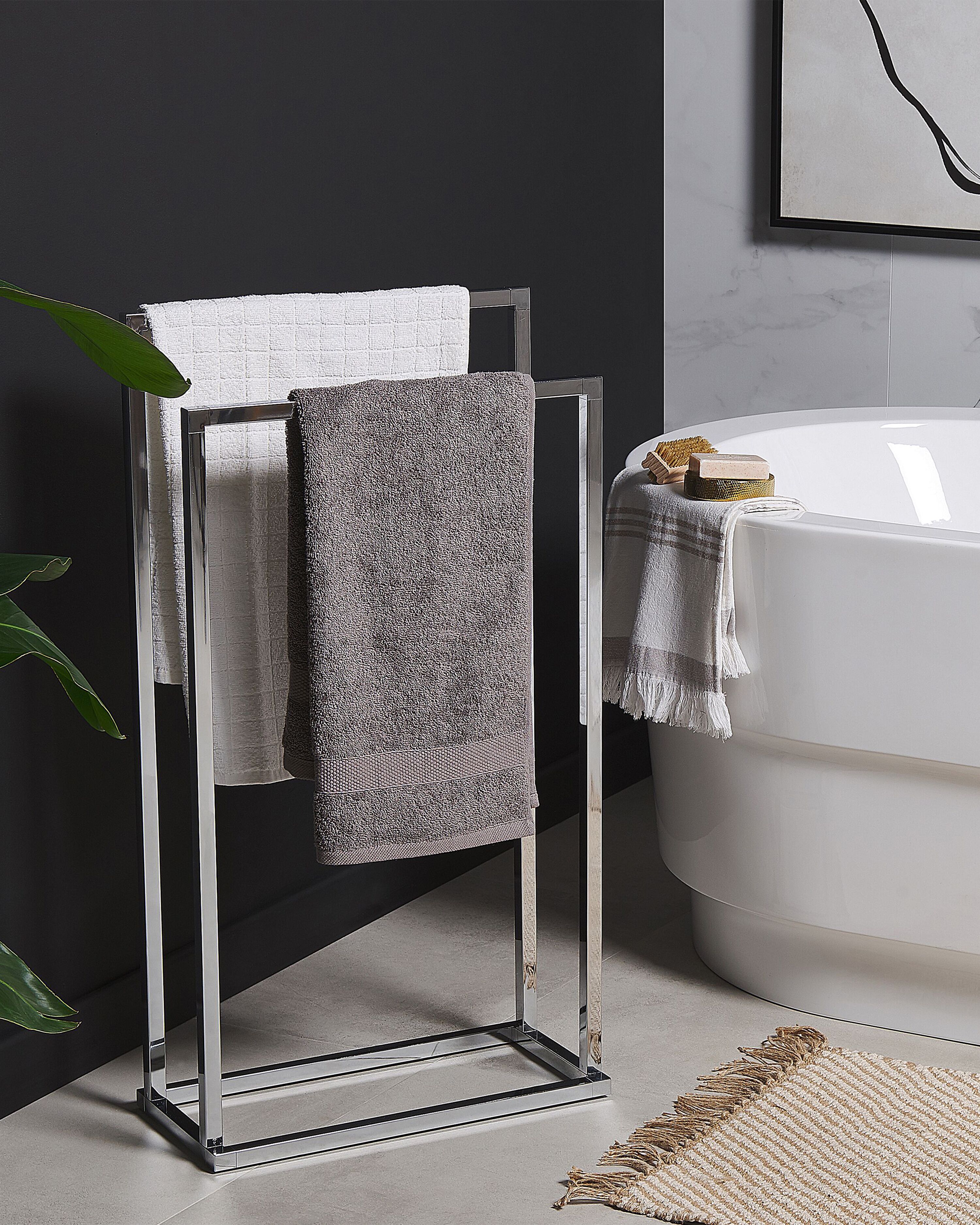 Towel Stand RECREO Metal Silver