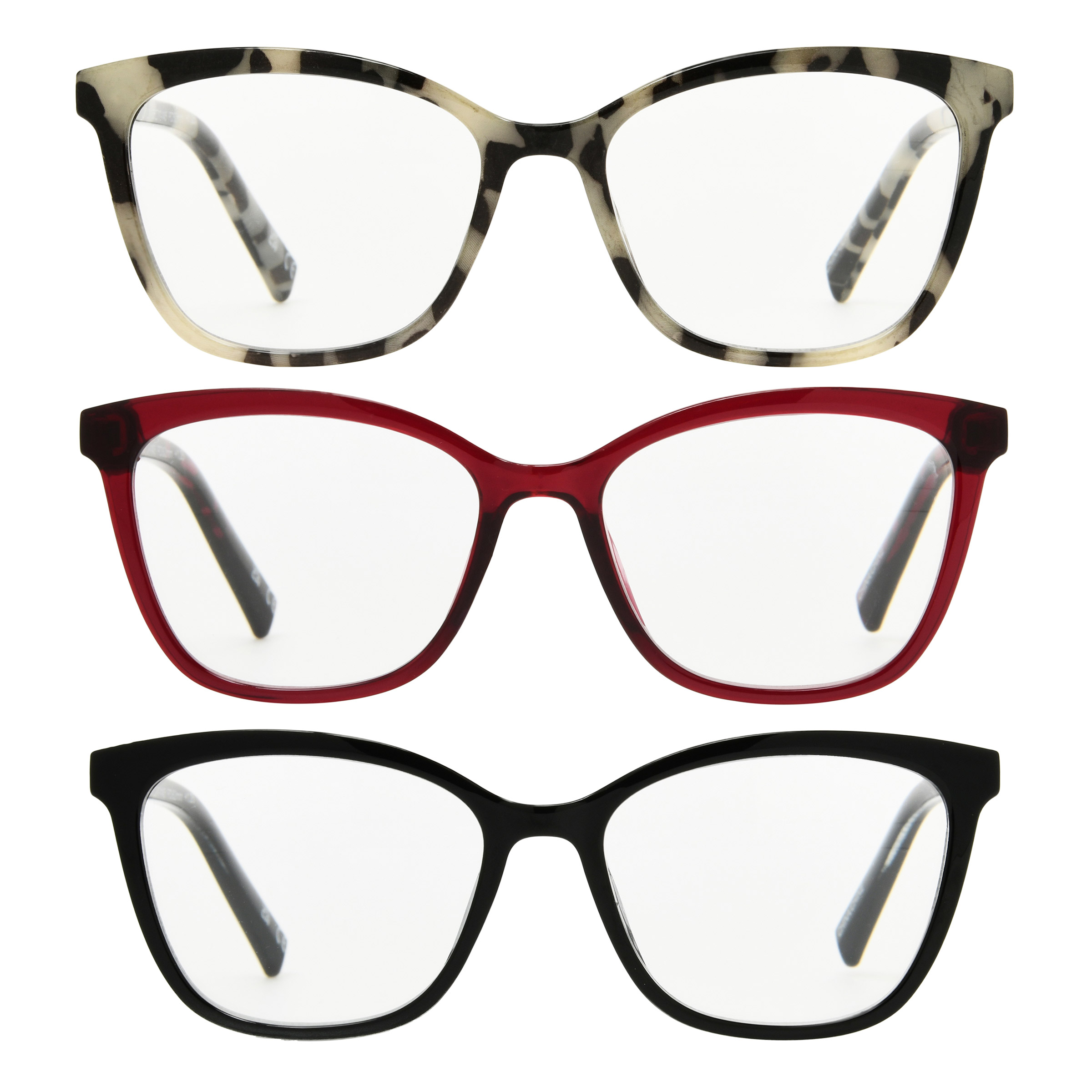 Design Optics by Foster Grant #811 Fashion Cateye Reading Glasses, 3-pack