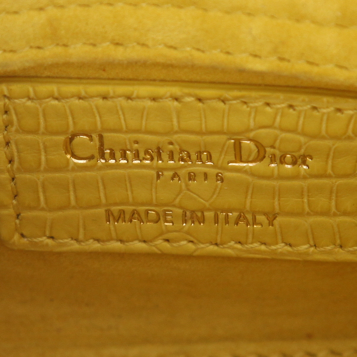 Dior Micro Lady Dior shoulder bag in yellow crocodile1:1High-quality replica