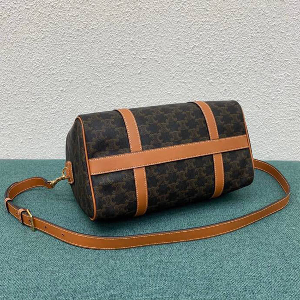 CELINE Large Boston IN Triomphe Canvas and calfskin1:1High-quality replica