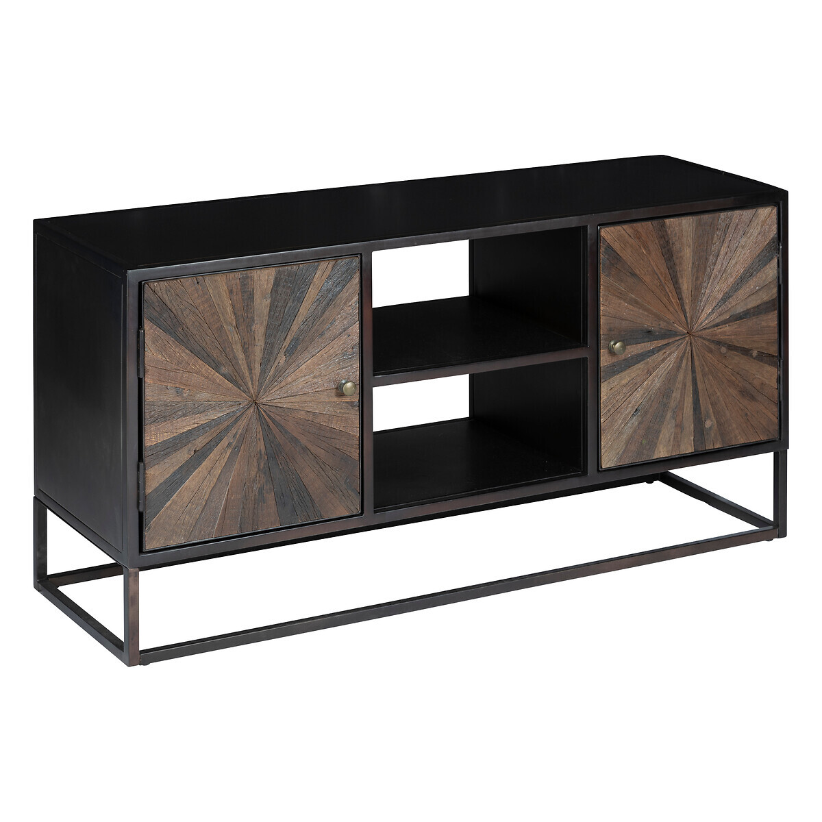 TV stand "Origins", 2 doors Metal and recycled wood